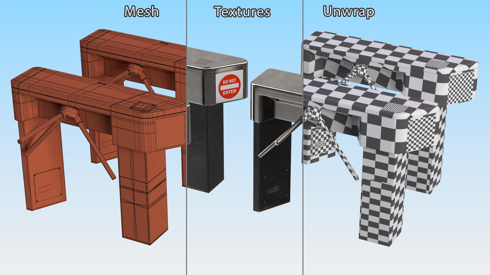 3D Turnstile Gate Entrance model