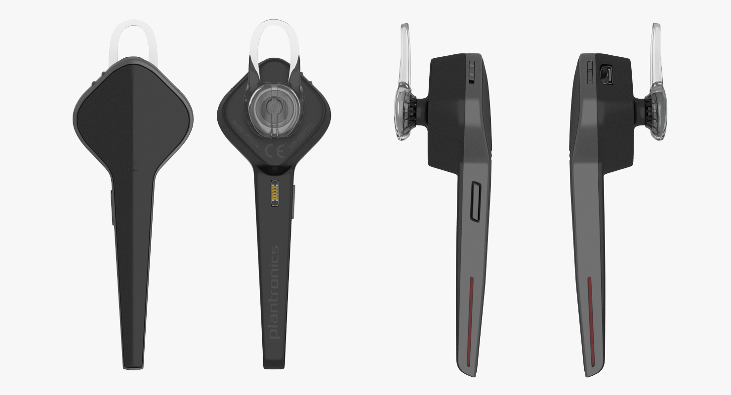 3D model Bluetooth Wireless Headset Plantronics Voyager Edge Set
