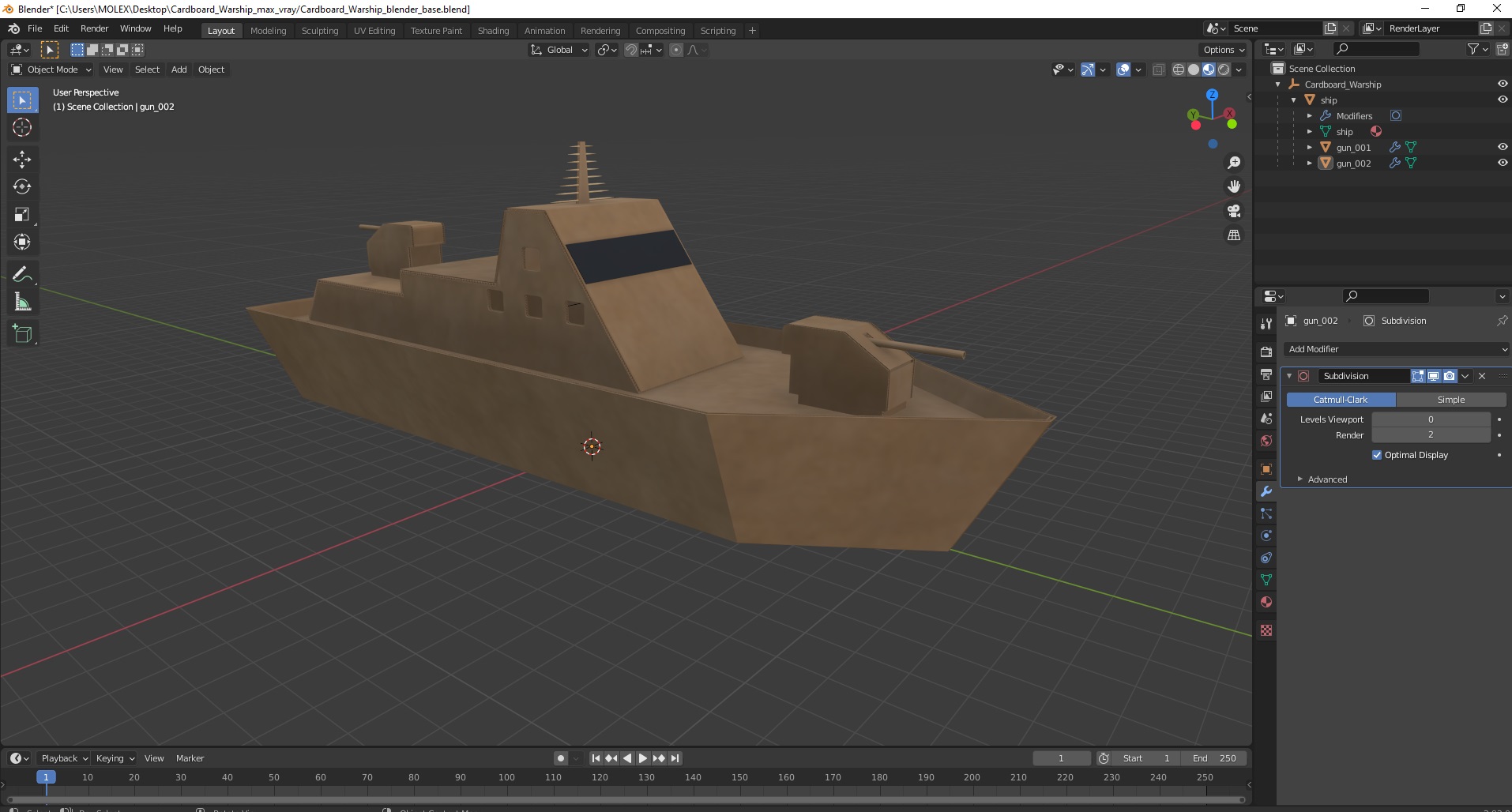 Cardboard Warship 3D