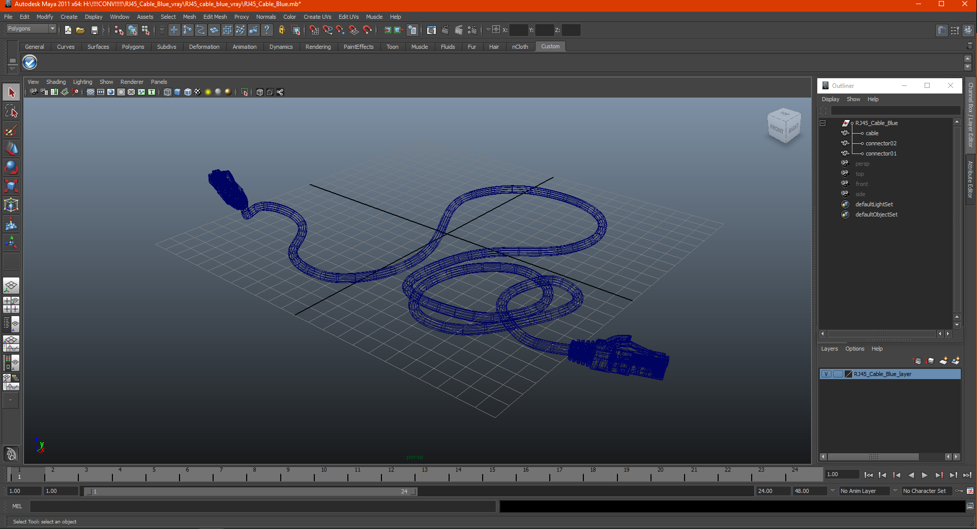 3D model RJ45 Cable Blue