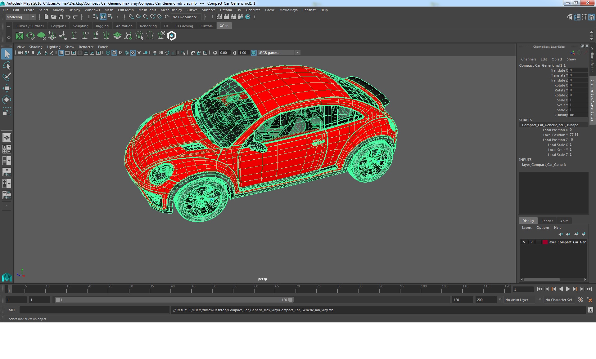 Compact Car Generic 3D model