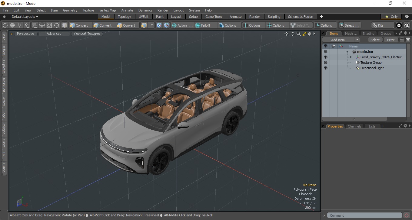 3D Lucid Gravity 2024 Electric SUV