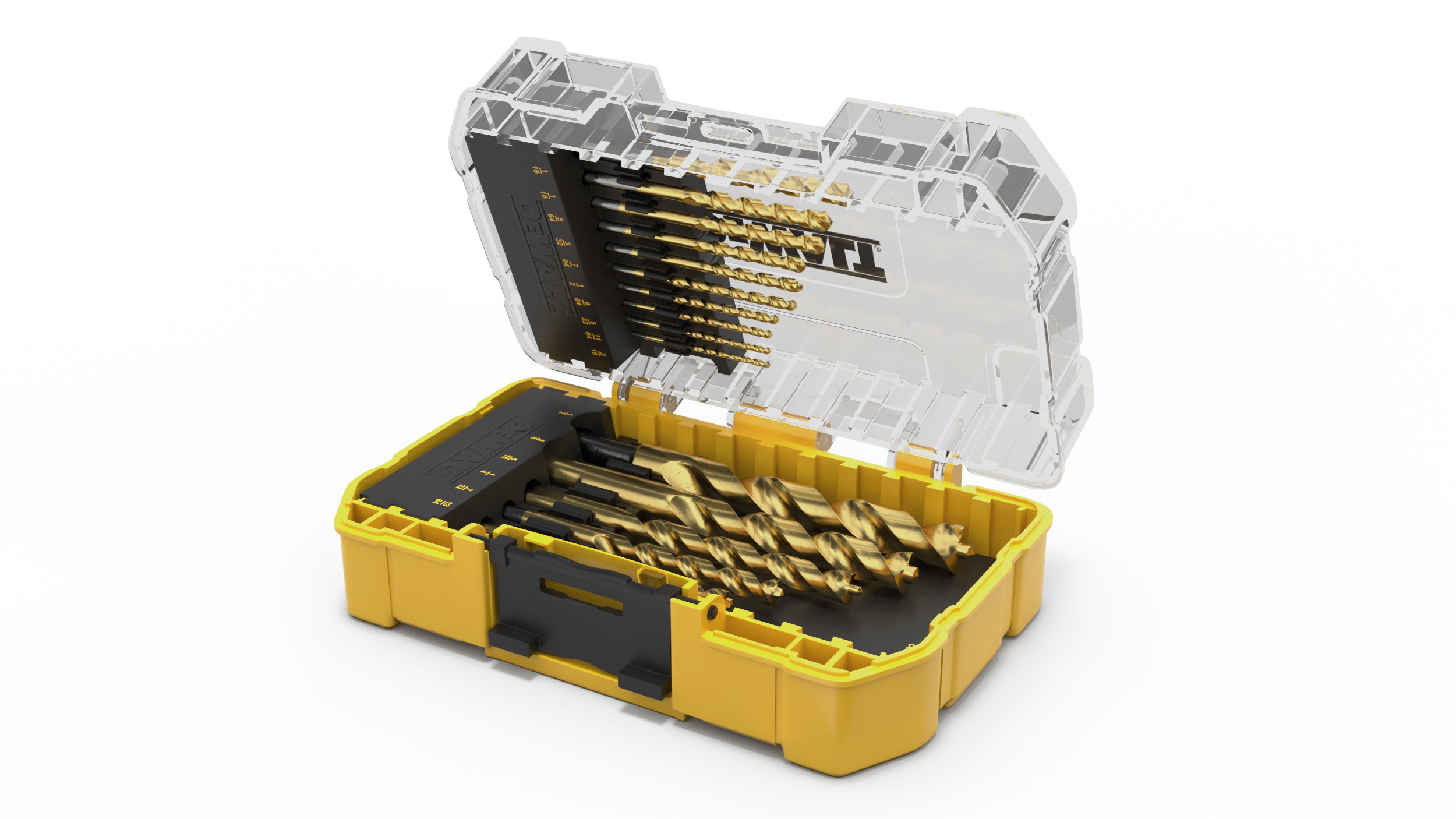 DeWalt Titanium Nitride Coated Drill Bit Set with Case 3D model