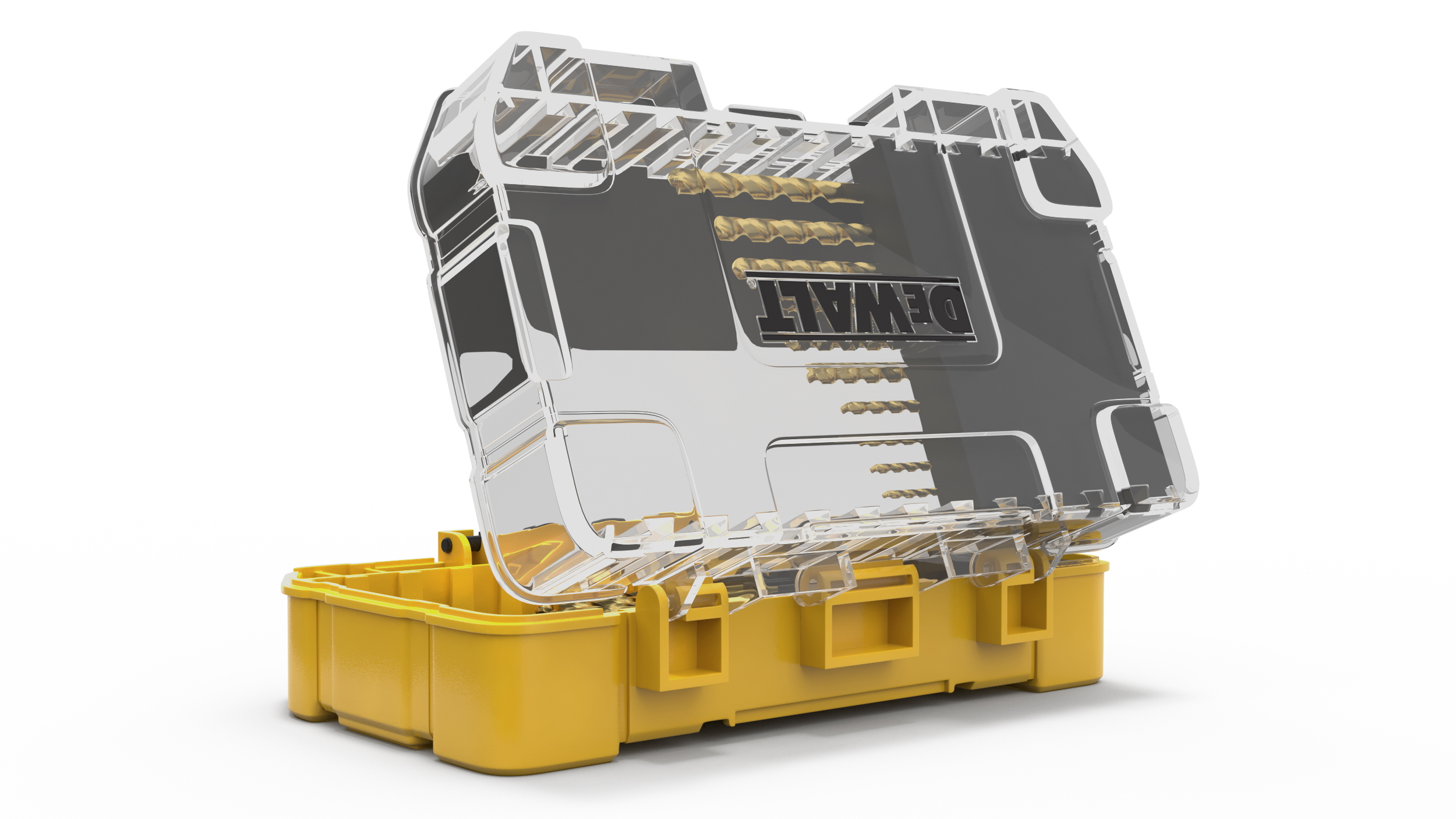 DeWalt Titanium Nitride Coated Drill Bit Set with Case 3D model