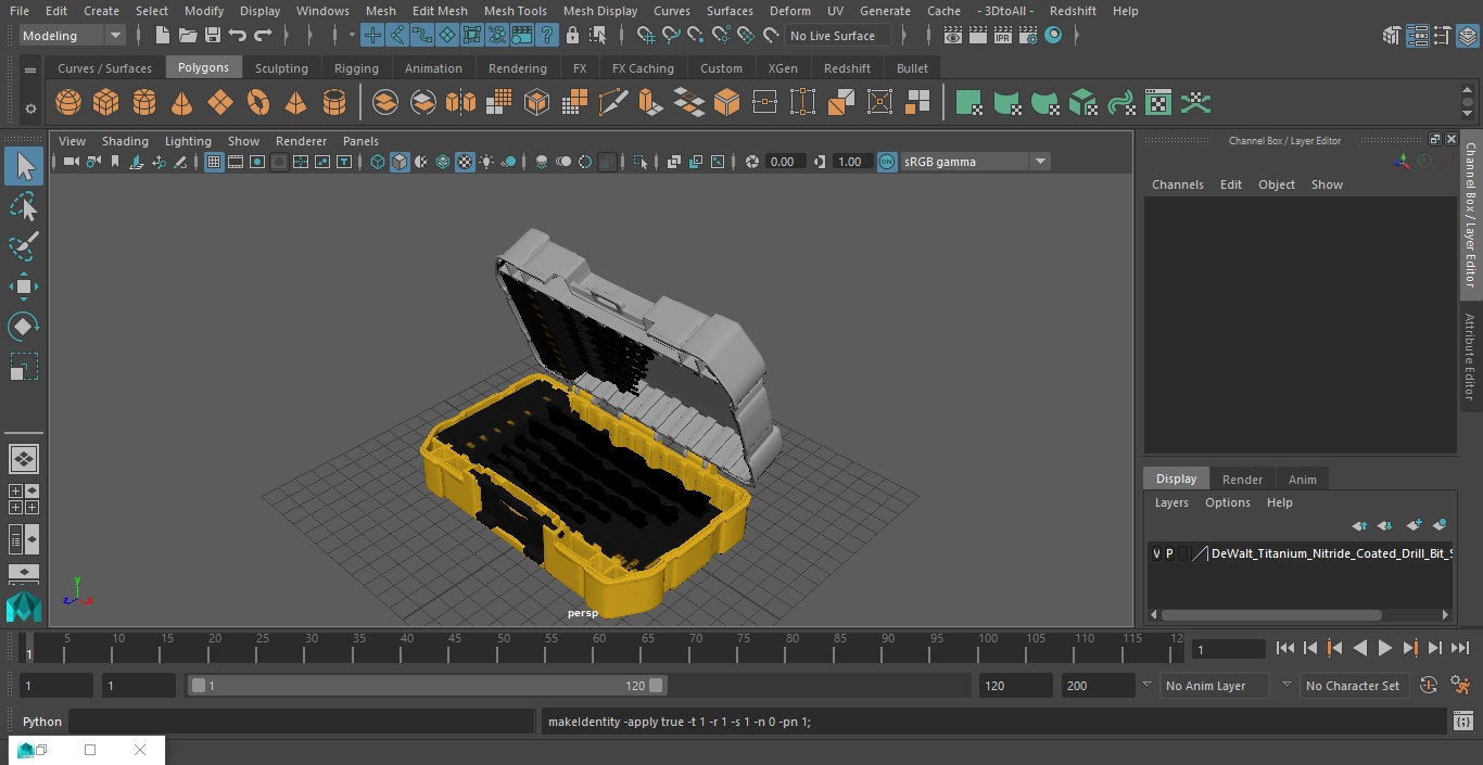 DeWalt Titanium Nitride Coated Drill Bit Set with Case 3D model