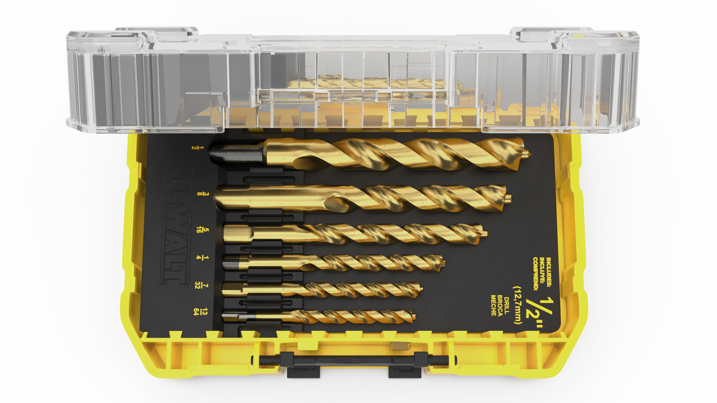 DeWalt Titanium Nitride Coated Drill Bit Set with Case 3D model