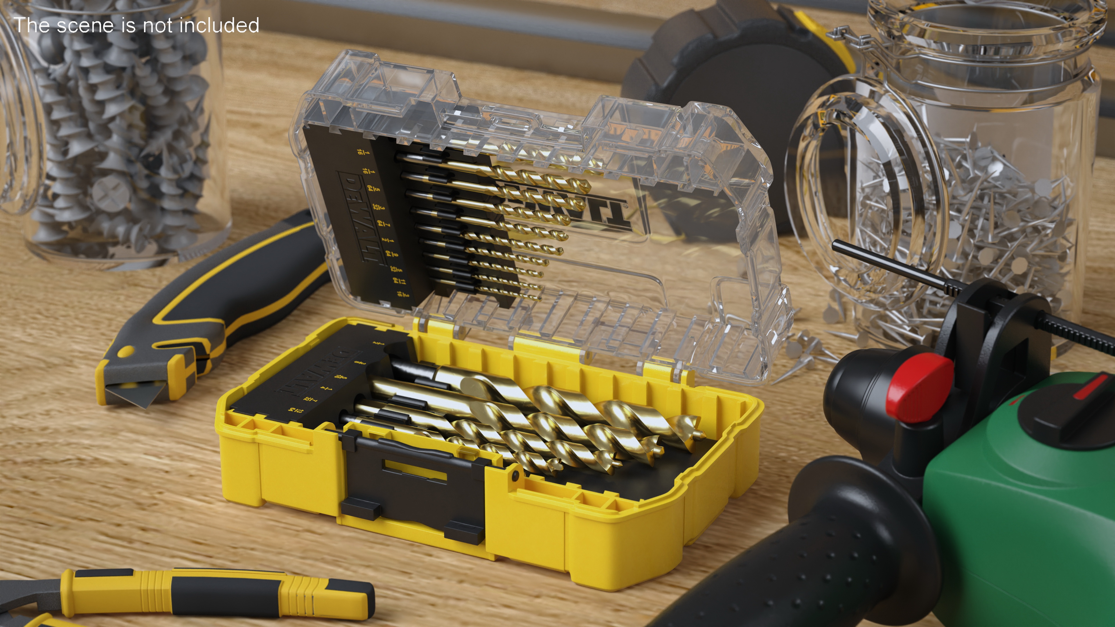 DeWalt Titanium Nitride Coated Drill Bit Set with Case 3D model