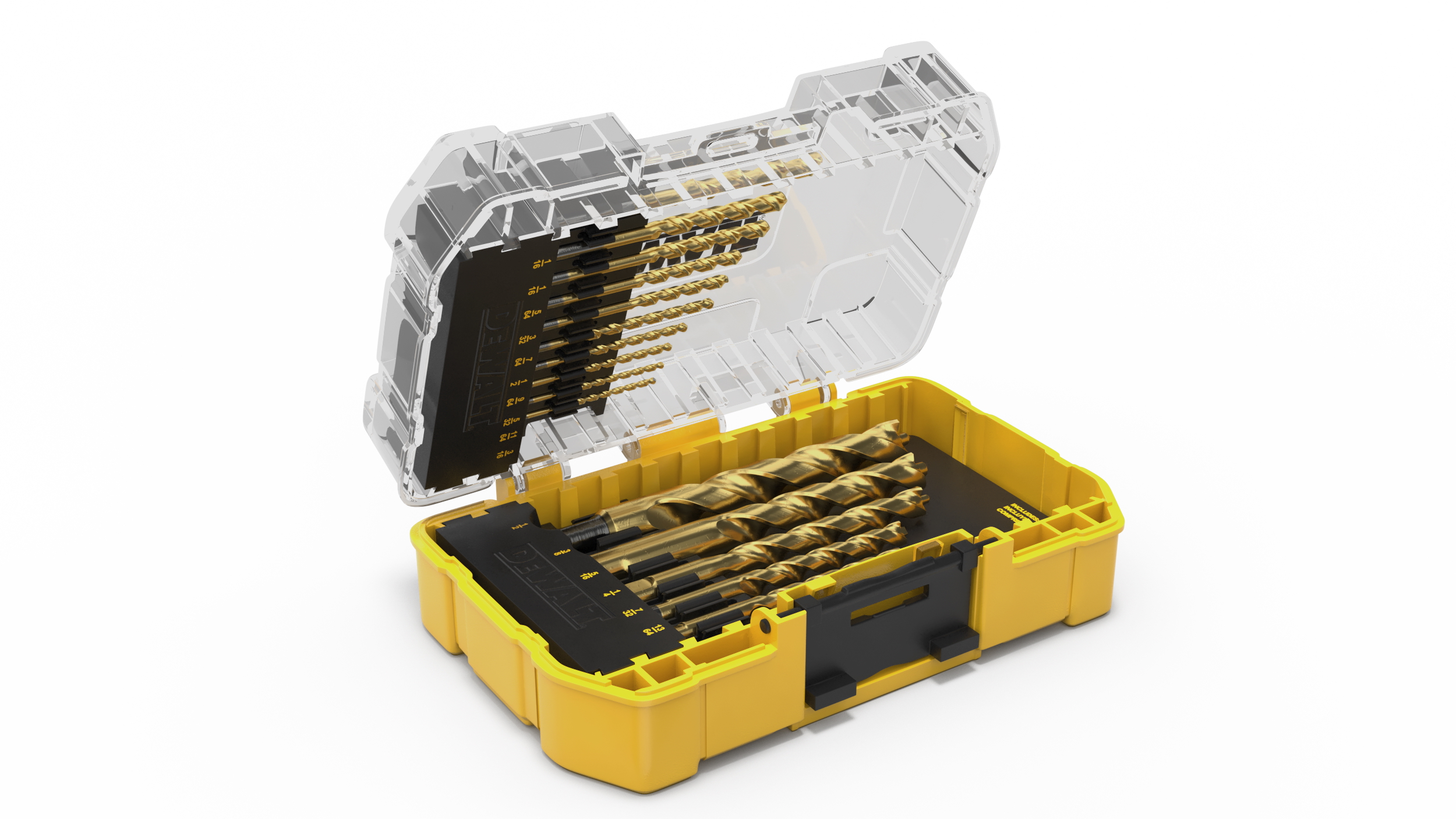 DeWalt Titanium Nitride Coated Drill Bit Set with Case 3D model