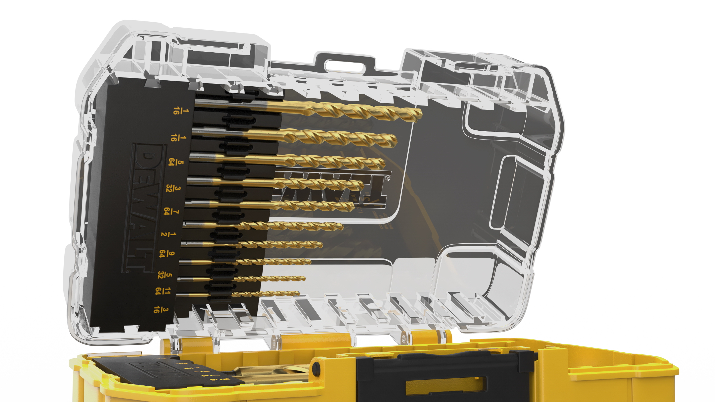 DeWalt Titanium Nitride Coated Drill Bit Set with Case 3D model