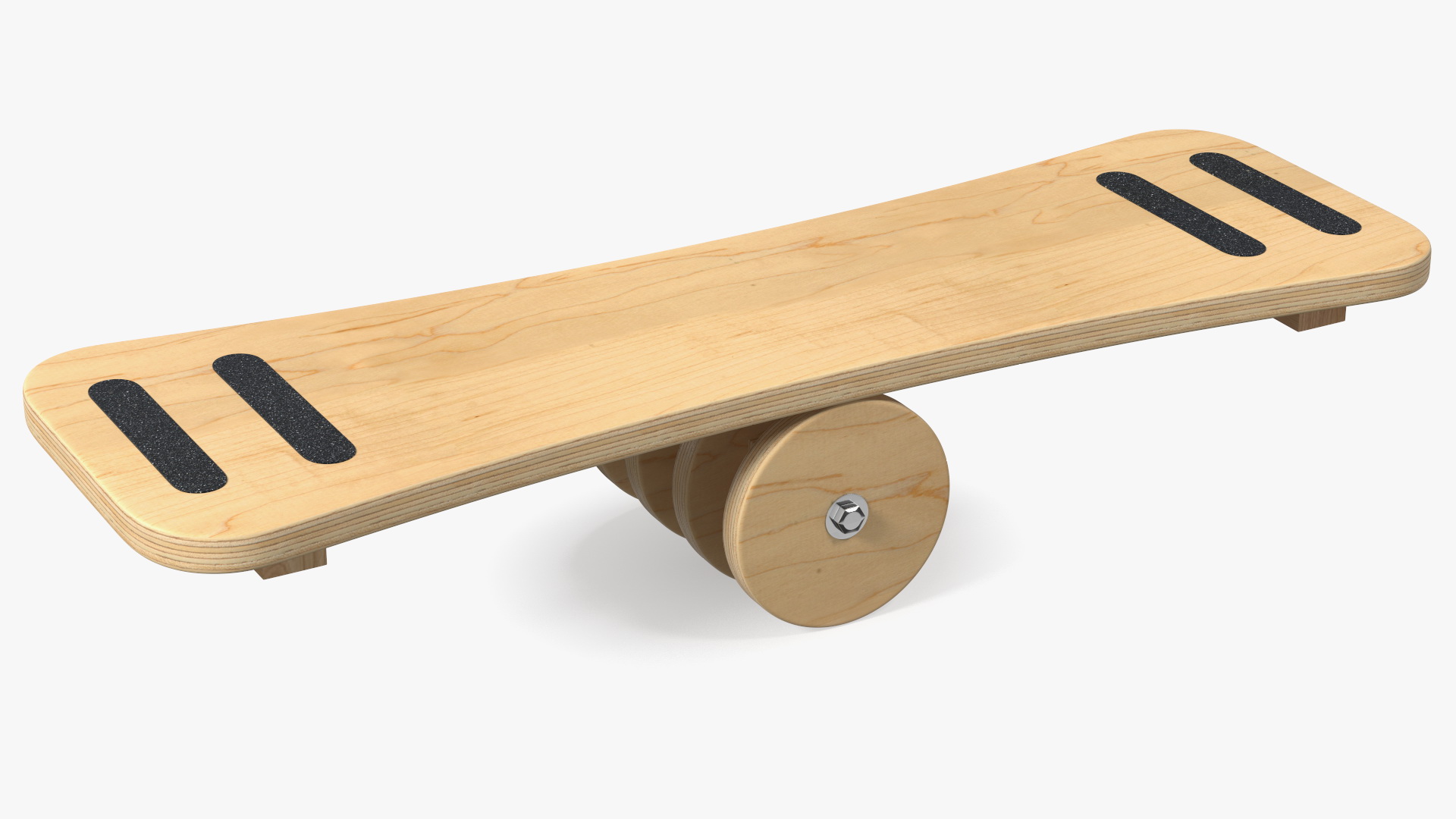 Wooden Balance Board with Roller 3D