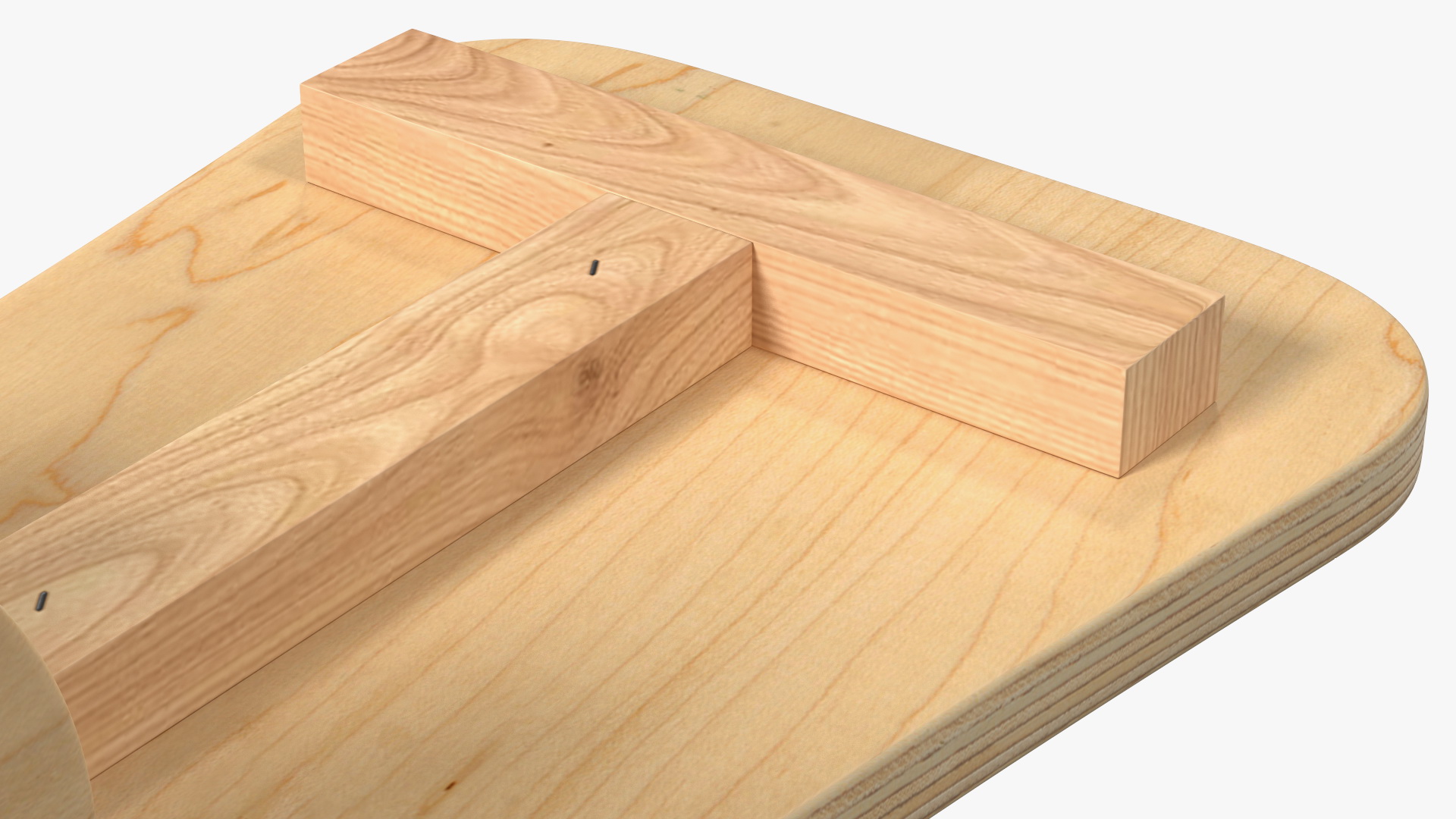 Wooden Balance Board with Roller 3D