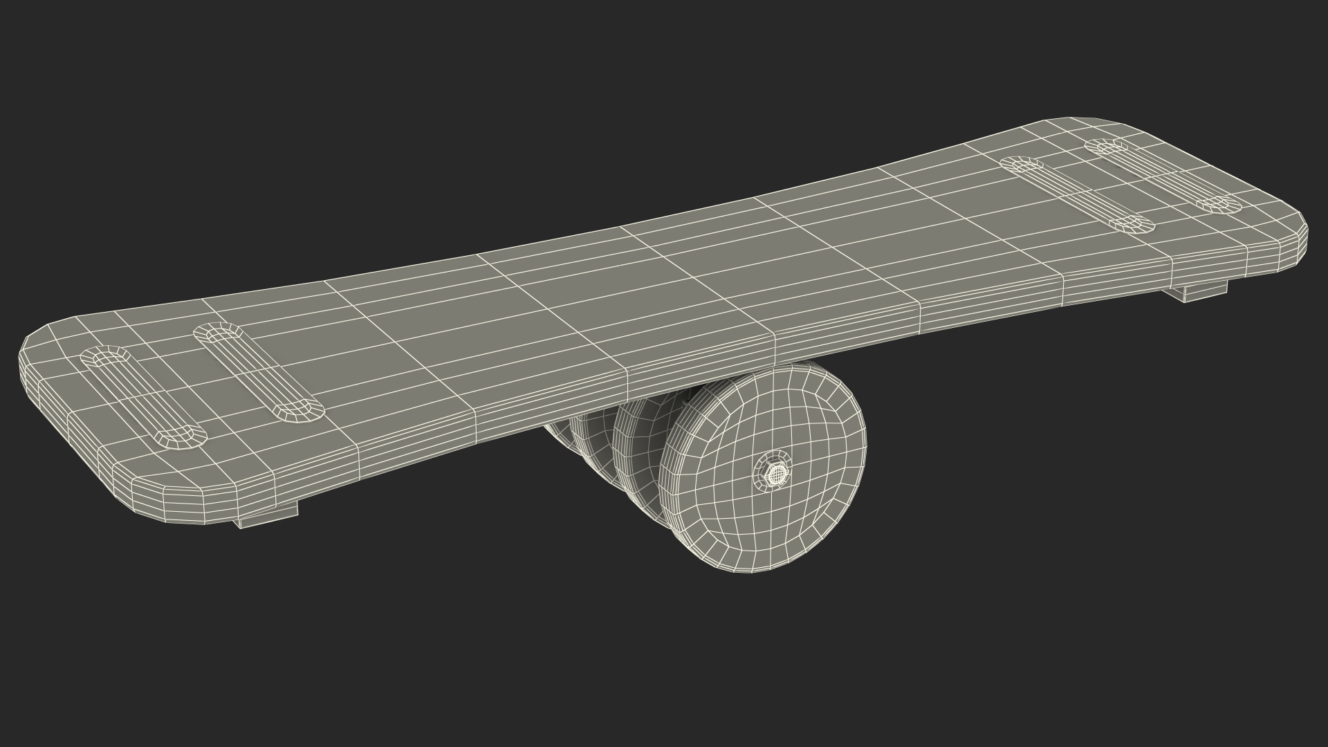 Wooden Balance Board with Roller 3D