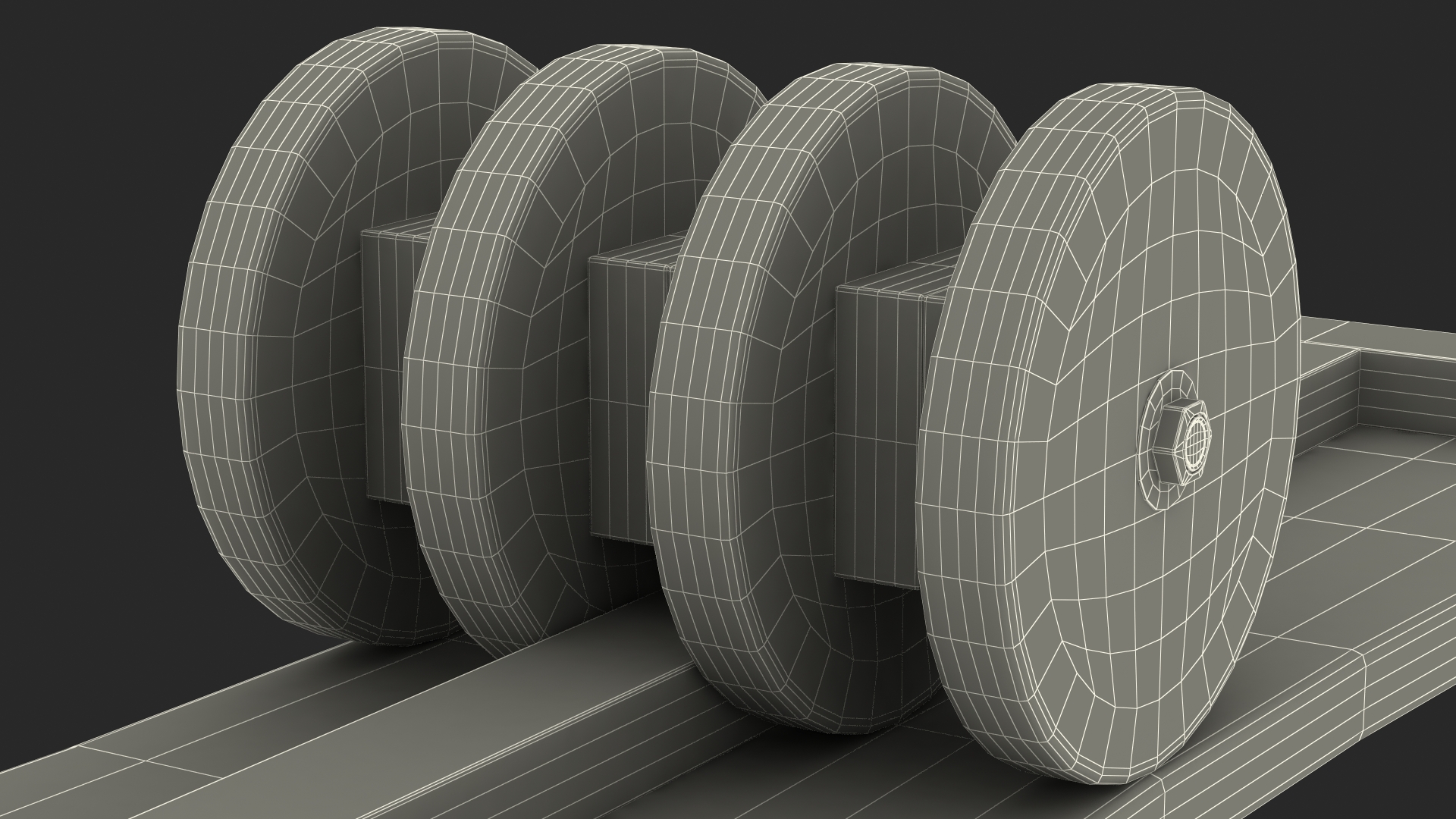 Wooden Balance Board with Roller 3D