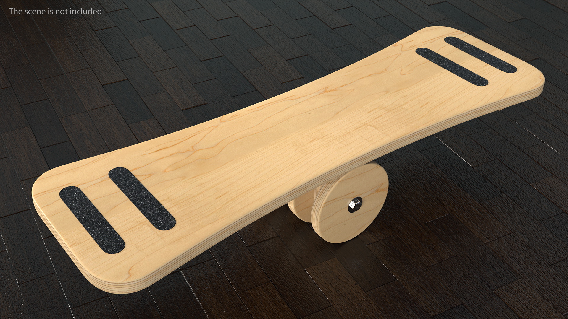 Wooden Balance Board with Roller 3D