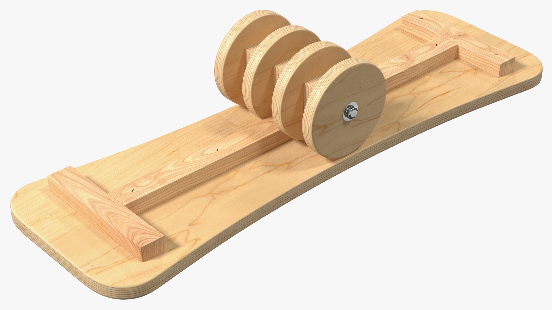 Wooden Balance Board with Roller 3D