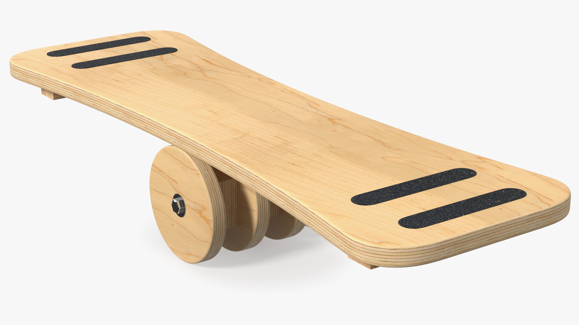 Wooden Balance Board with Roller 3D