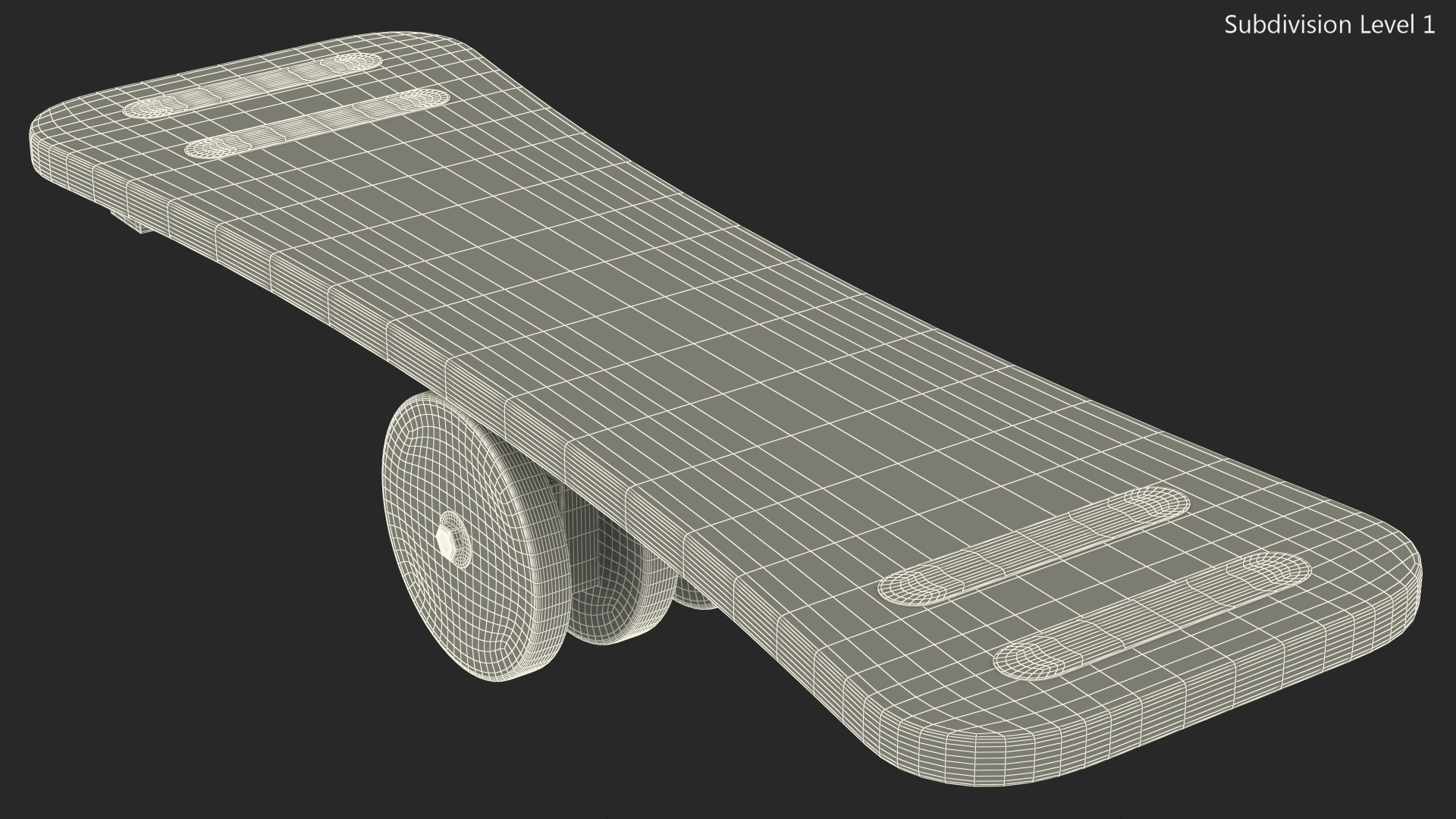 Wooden Balance Board with Roller 3D