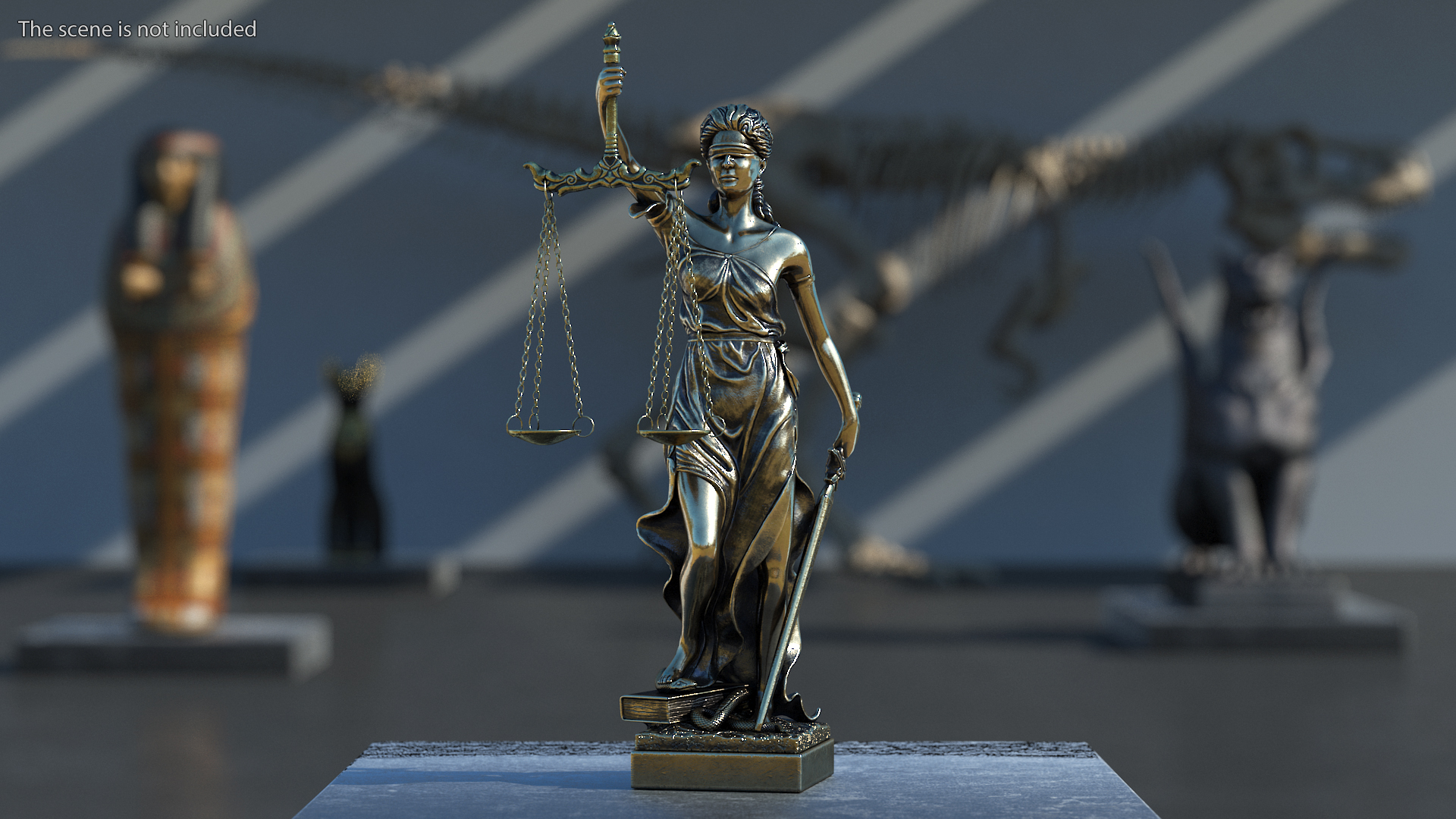 Antique Bronze Statue of Justice 3D