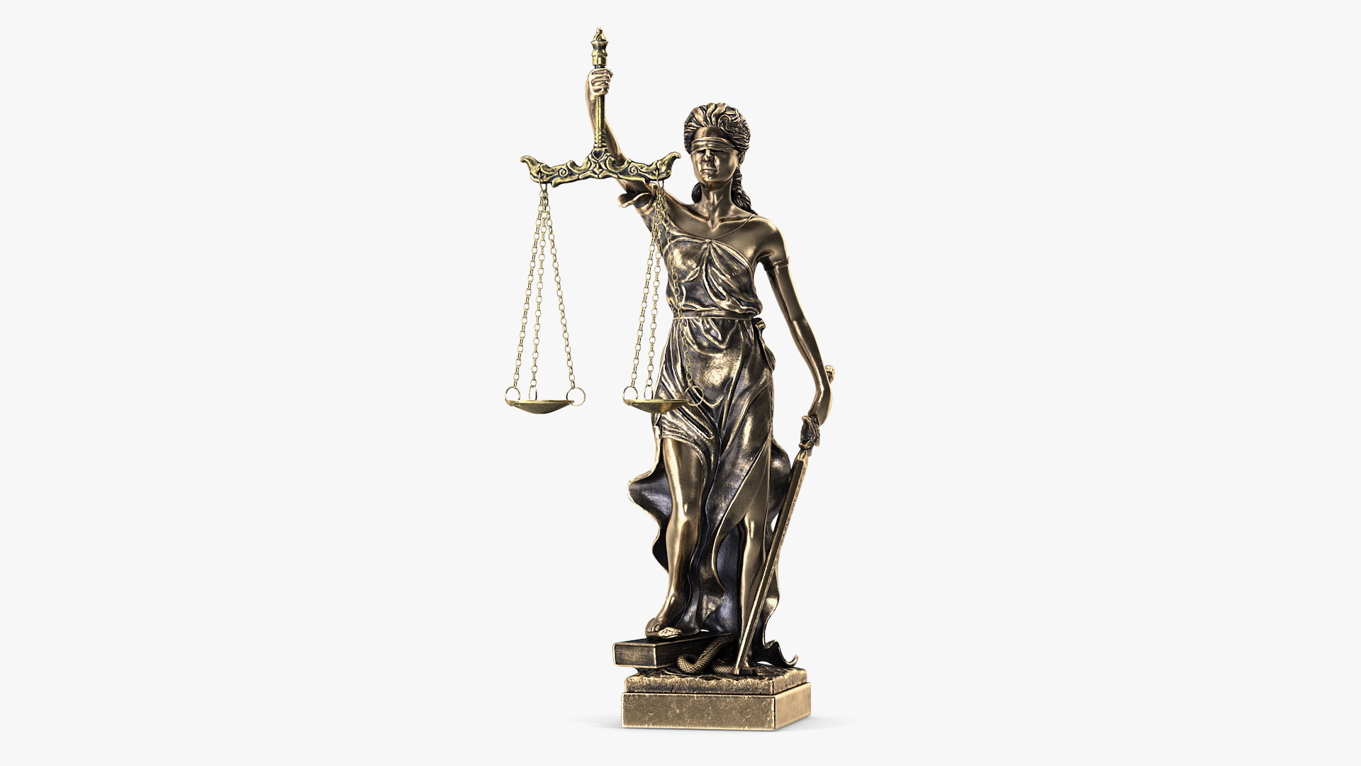 Antique Bronze Statue of Justice 3D