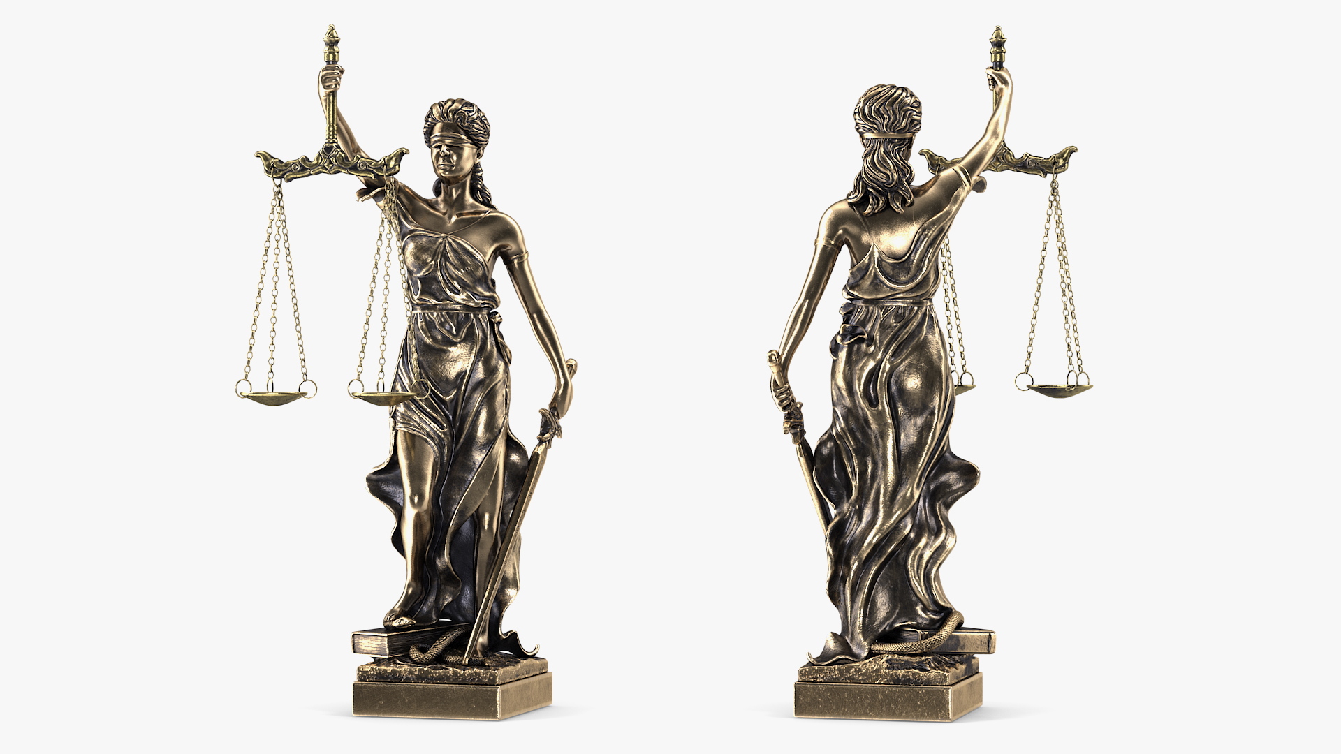 Antique Bronze Statue of Justice 3D