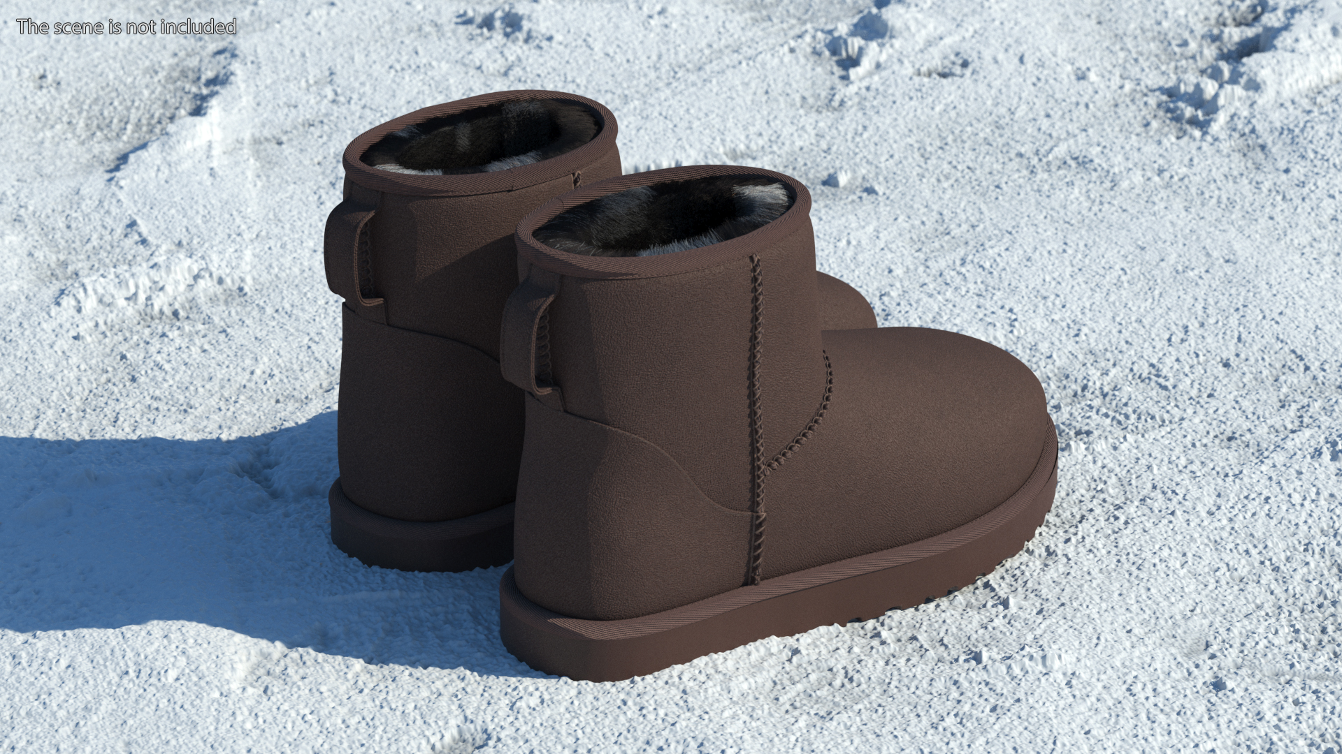 Australian Leather Sheepskin Boots Fur Brown 3D model