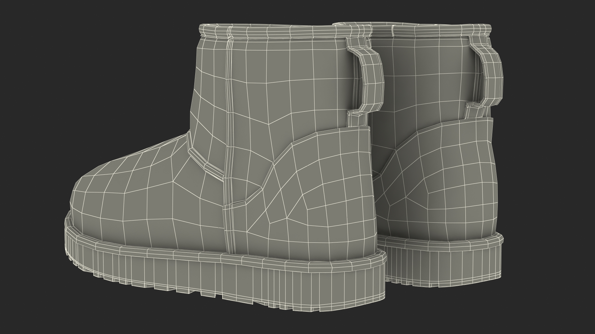 Australian Leather Sheepskin Boots Fur Brown 3D model