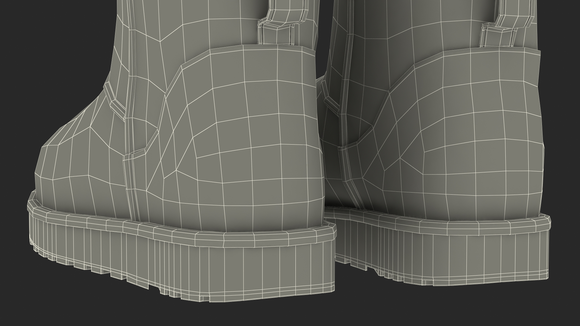 Australian Leather Sheepskin Boots Fur Brown 3D model