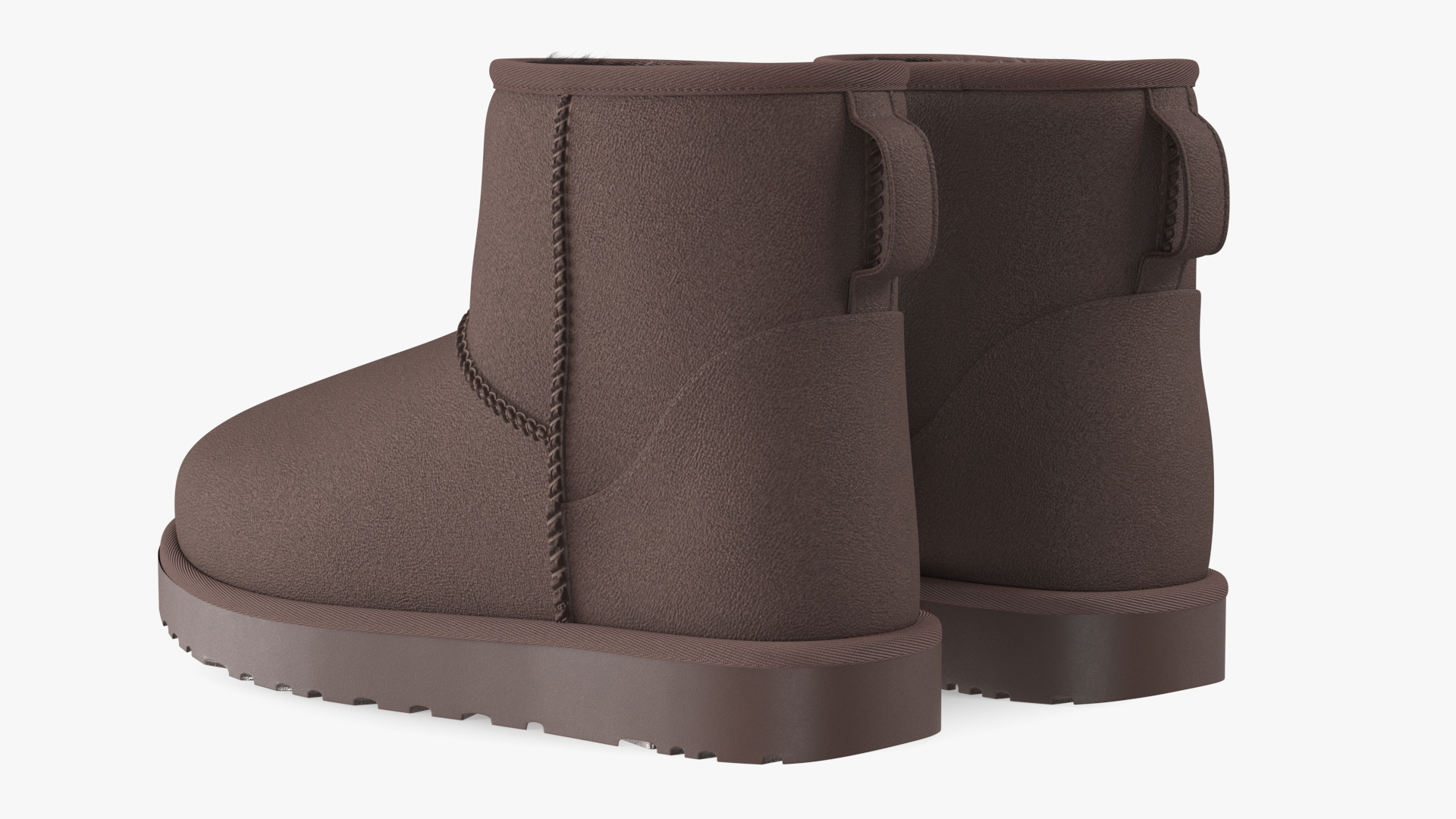 Australian Leather Sheepskin Boots Fur Brown 3D model