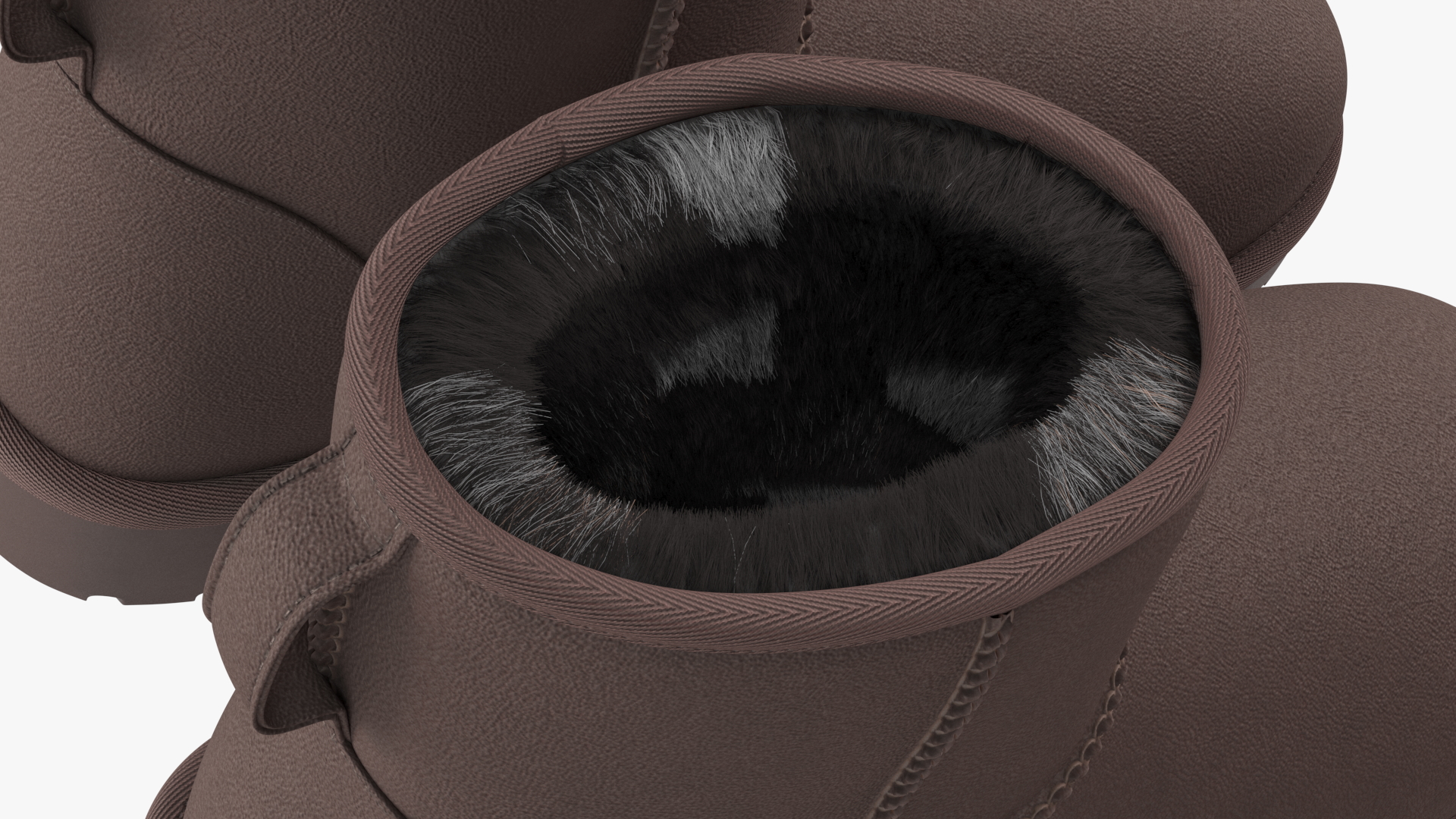 Australian Leather Sheepskin Boots Fur Brown 3D model