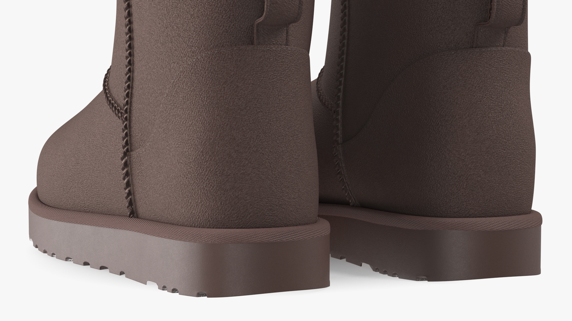 Australian Leather Sheepskin Boots Fur Brown 3D model