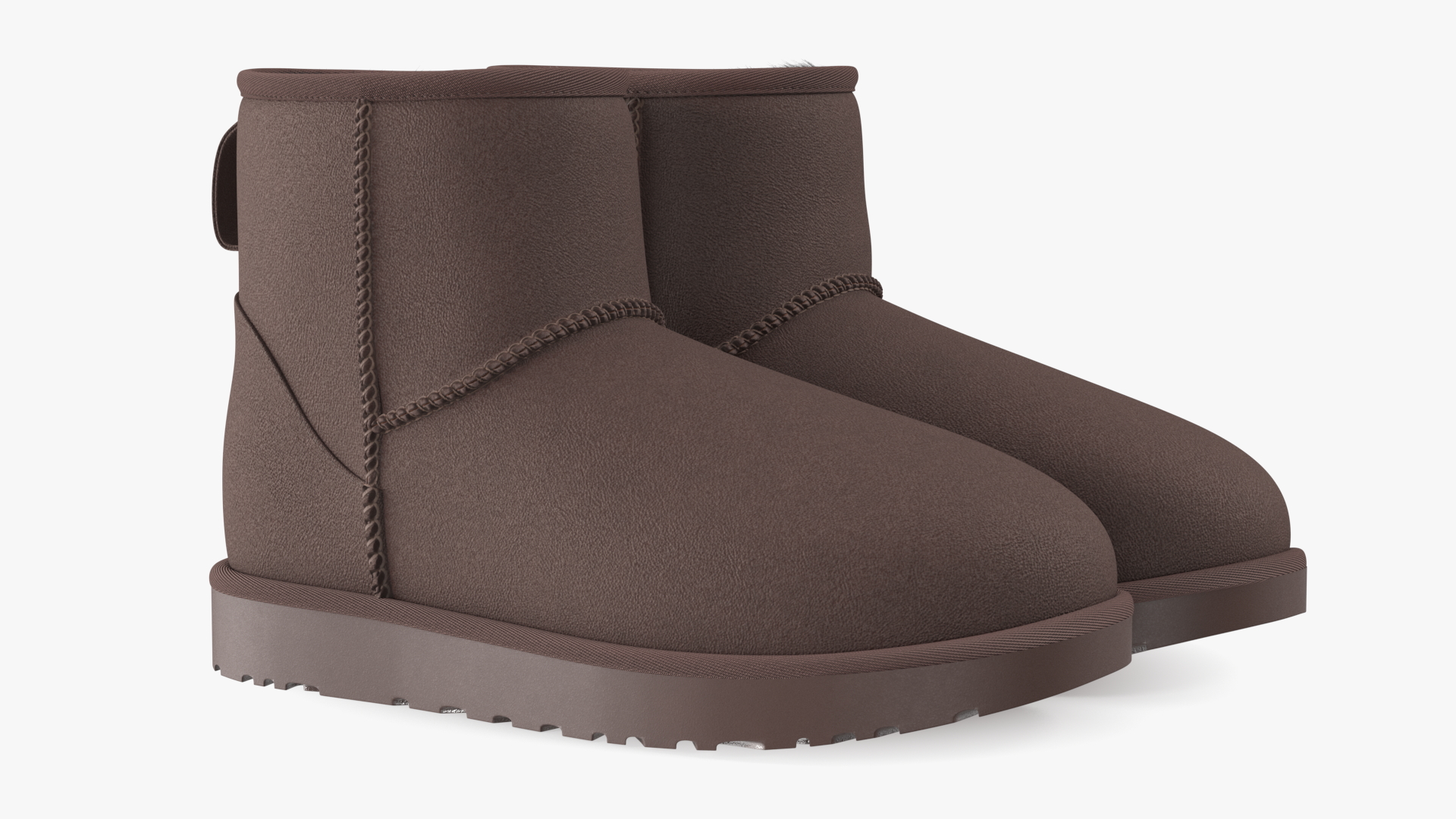 Australian Leather Sheepskin Boots Fur Brown 3D model