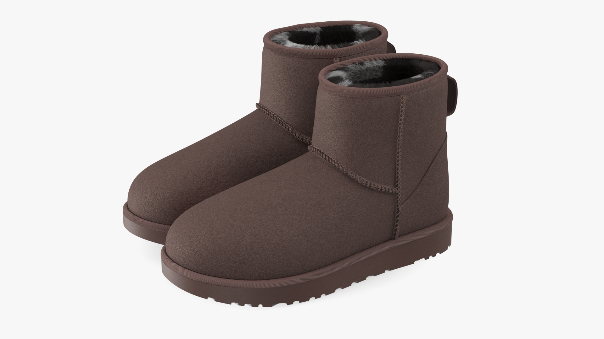 Australian Leather Sheepskin Boots Fur Brown 3D model