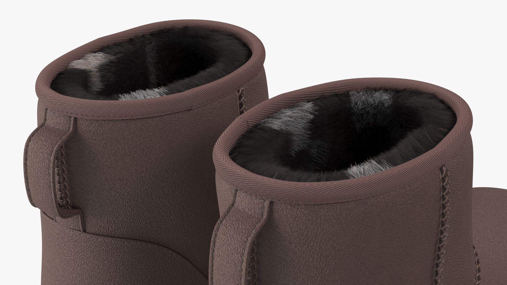 Australian Leather Sheepskin Boots Fur Brown 3D model