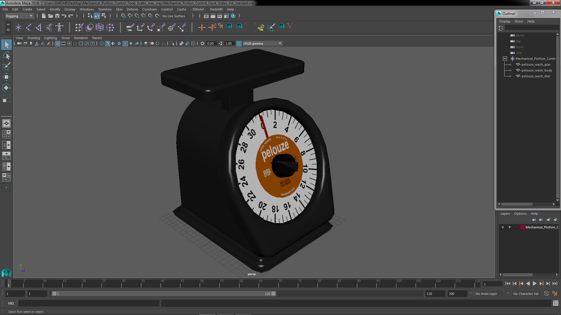 3D Mechanical Portion Control Food Scales model