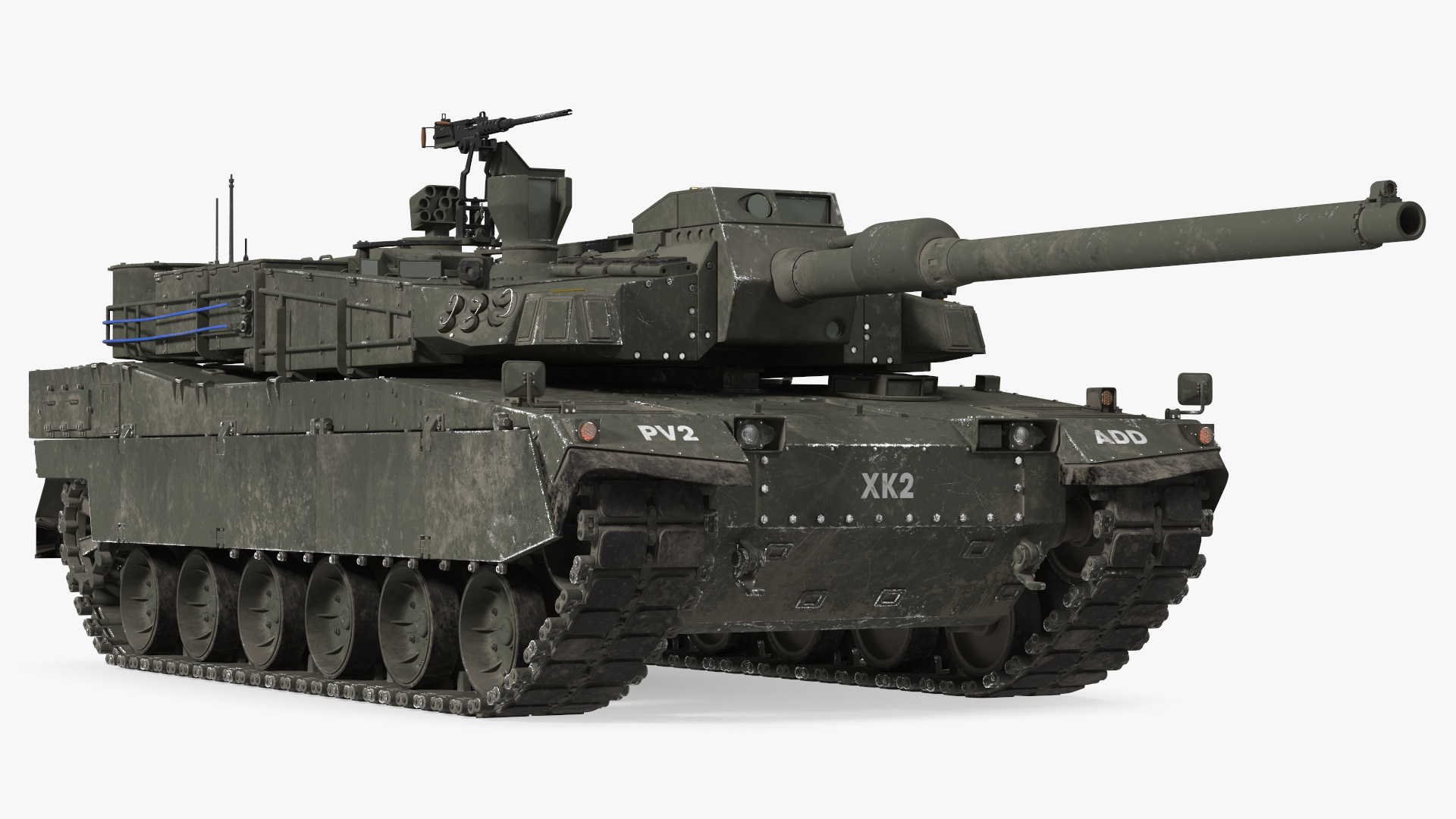 K2 Black Panther Tank Dirty Rigged 3D model