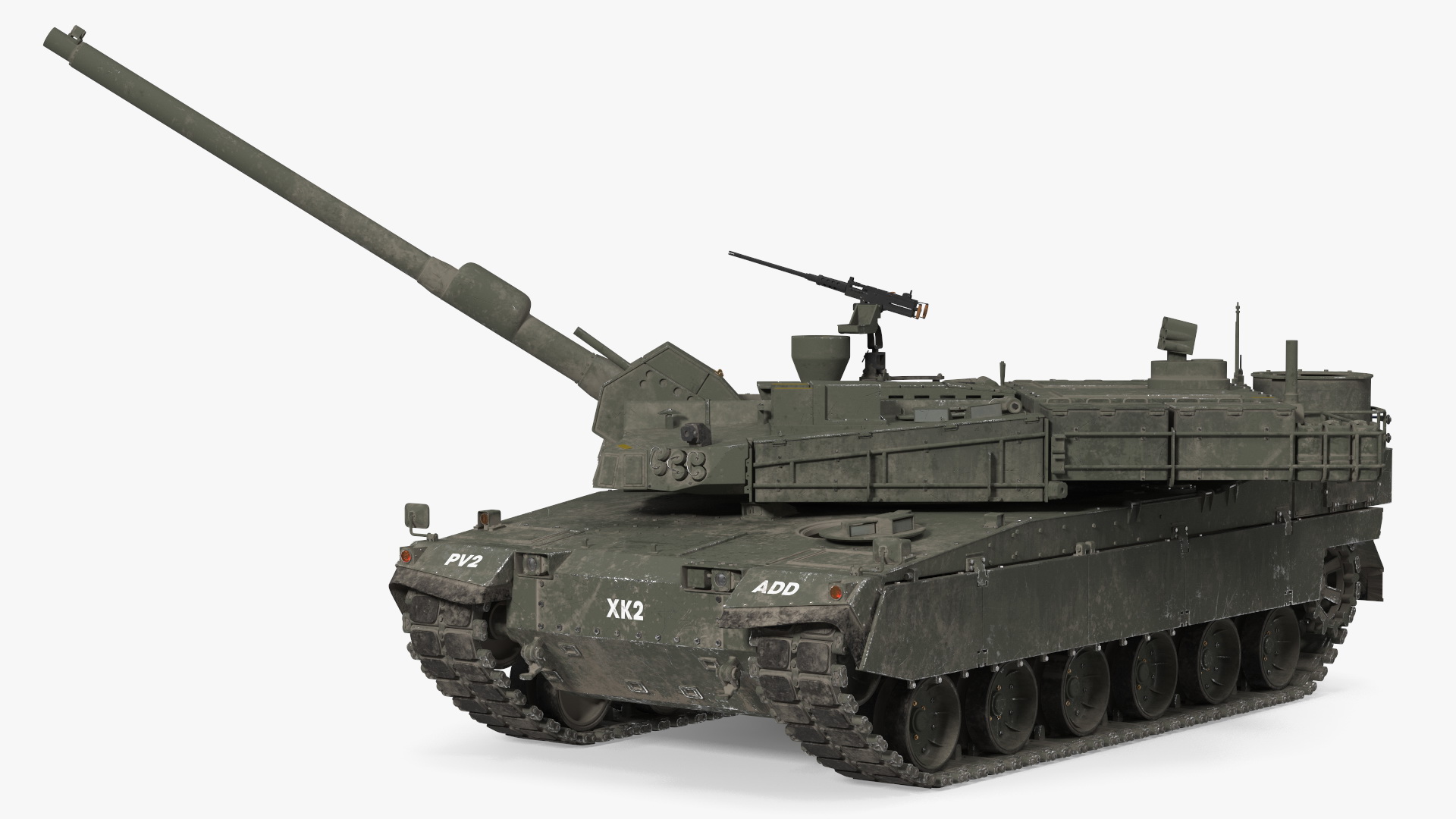 K2 Black Panther Tank Dirty Rigged 3D model