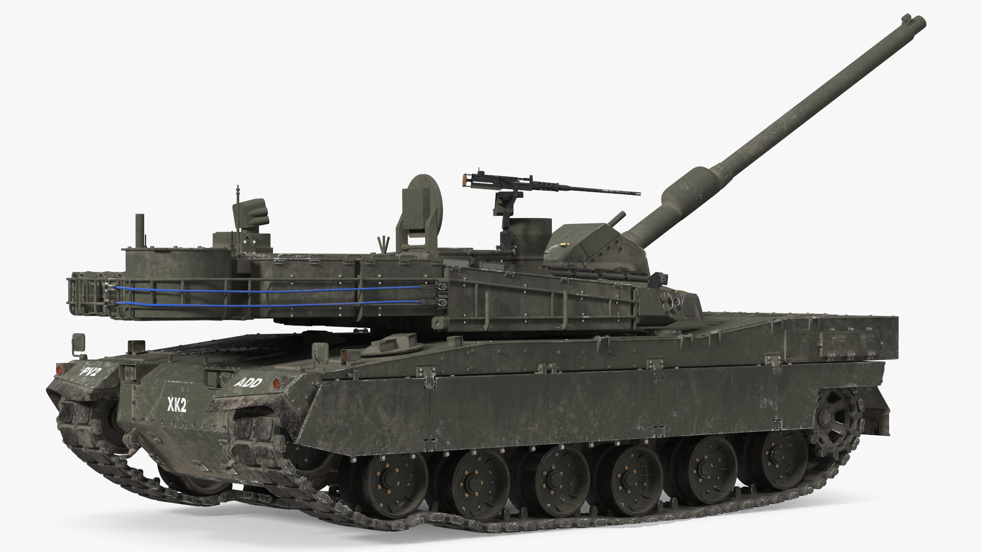 K2 Black Panther Tank Dirty Rigged 3D model