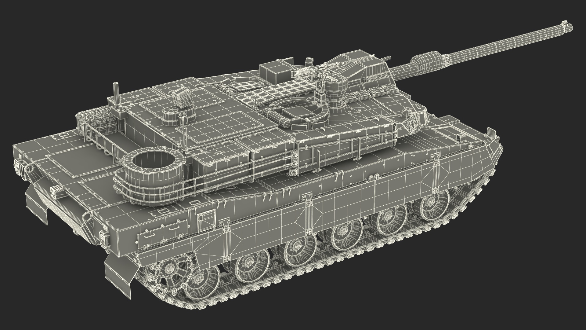 K2 Black Panther Tank Dirty Rigged 3D model