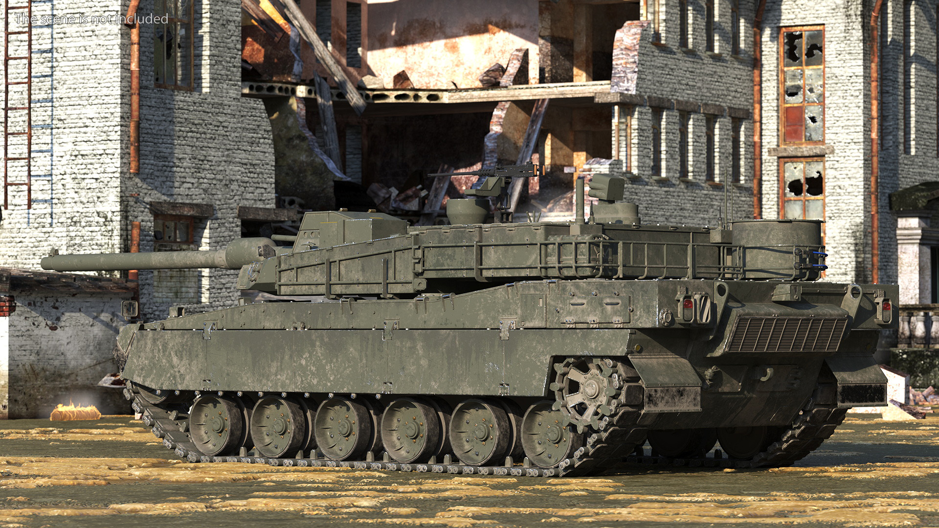 K2 Black Panther Tank Dirty Rigged 3D model