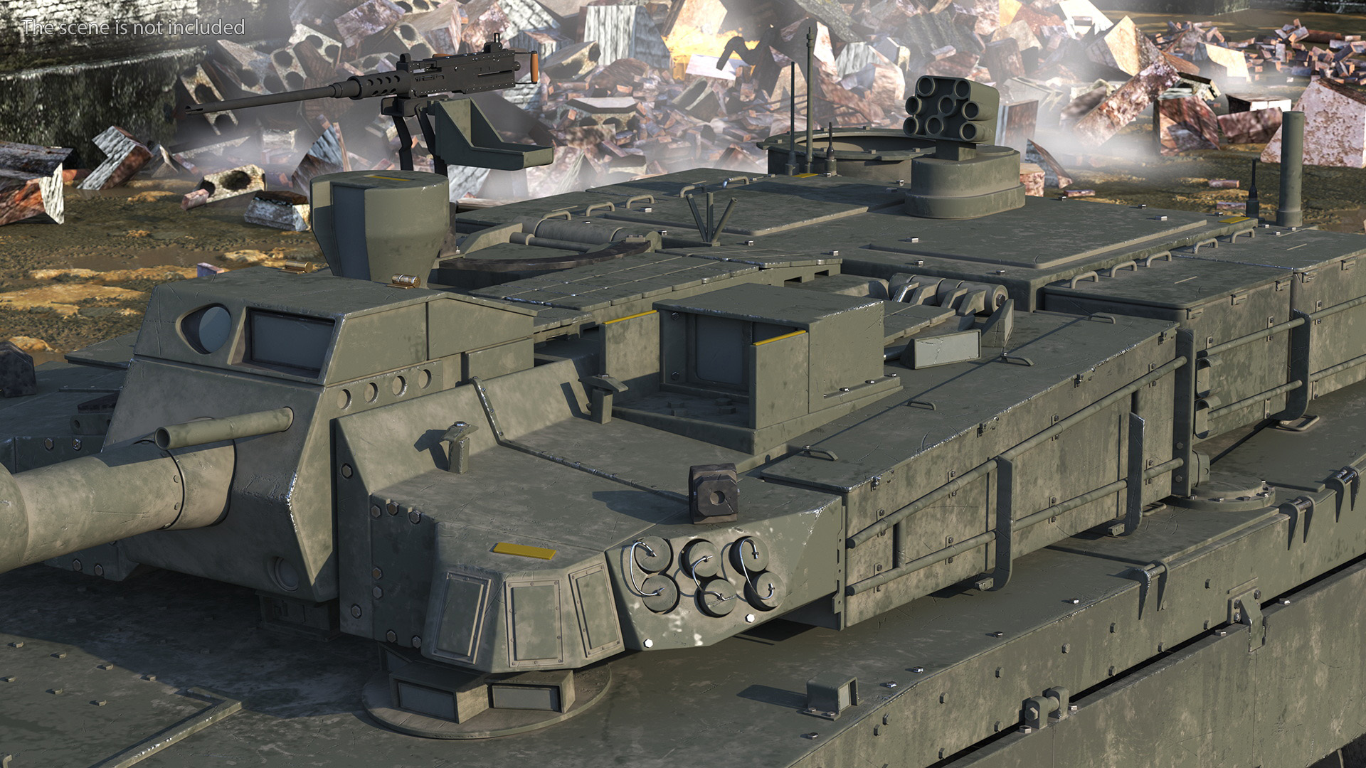 K2 Black Panther Tank Dirty Rigged 3D model