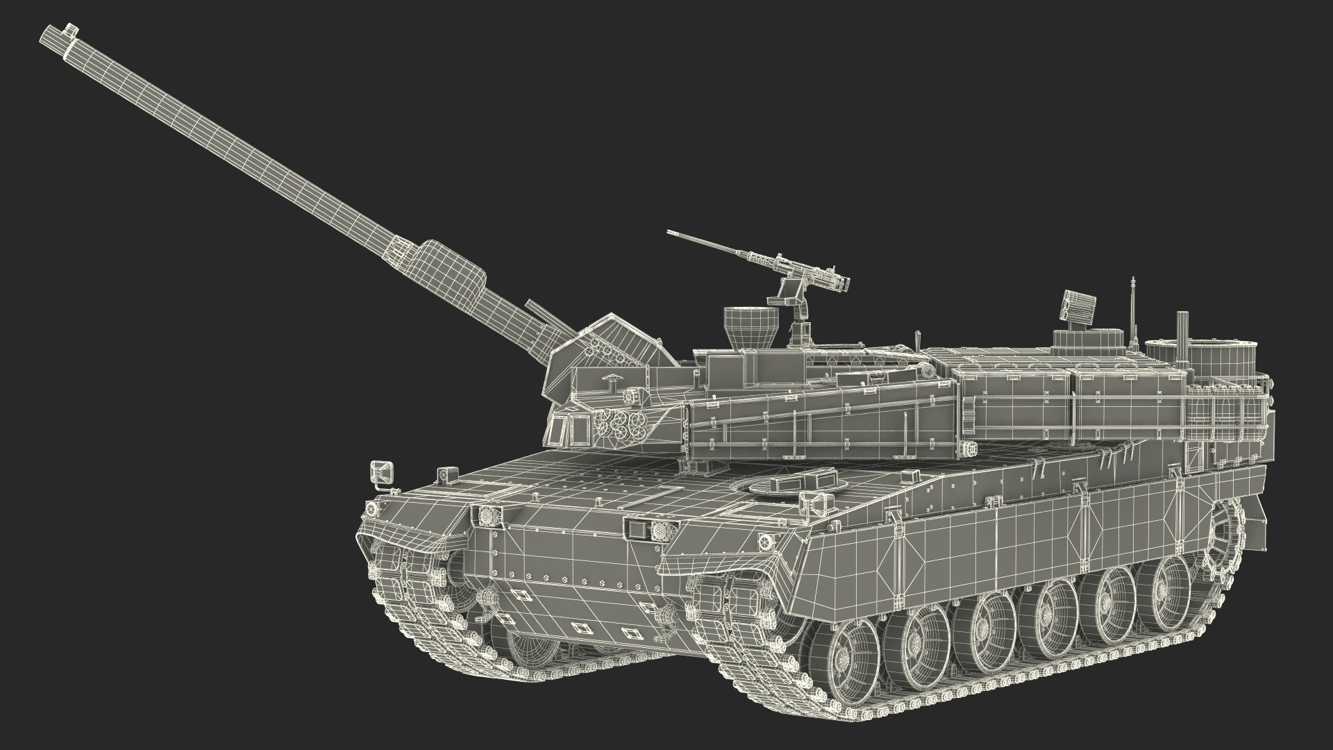 K2 Black Panther Tank Dirty Rigged 3D model