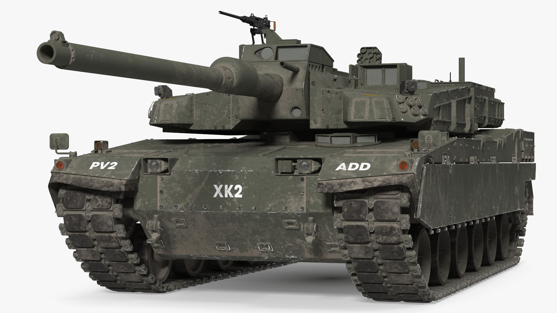 K2 Black Panther Tank Dirty Rigged 3D model