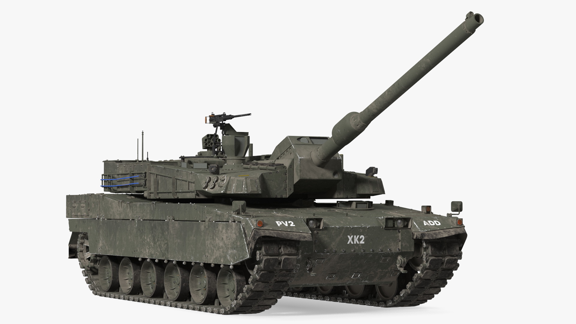 K2 Black Panther Tank Dirty Rigged 3D model