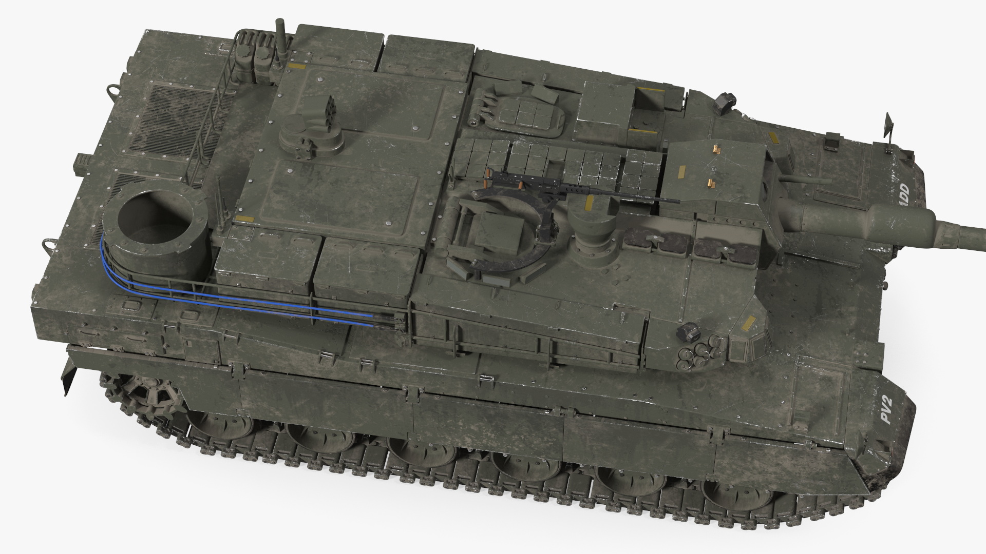 K2 Black Panther Tank Dirty Rigged 3D model