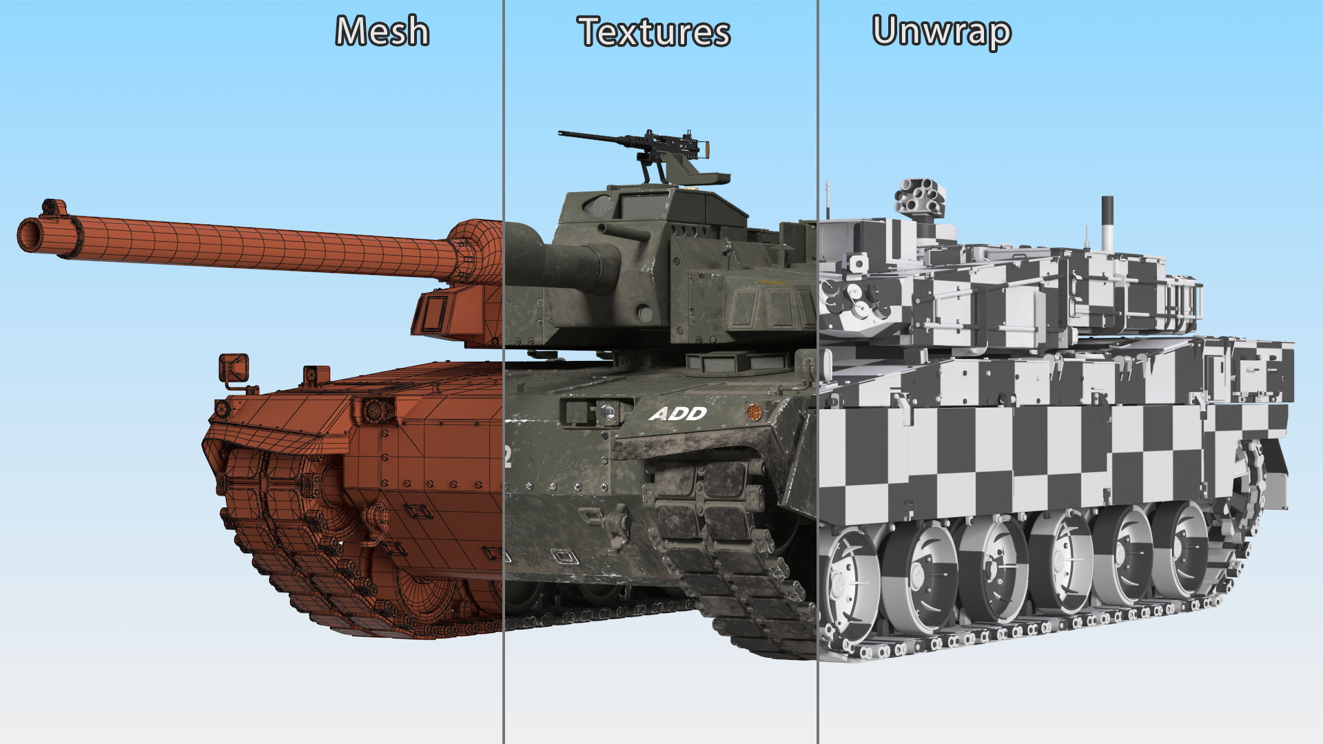 K2 Black Panther Tank Dirty Rigged 3D model