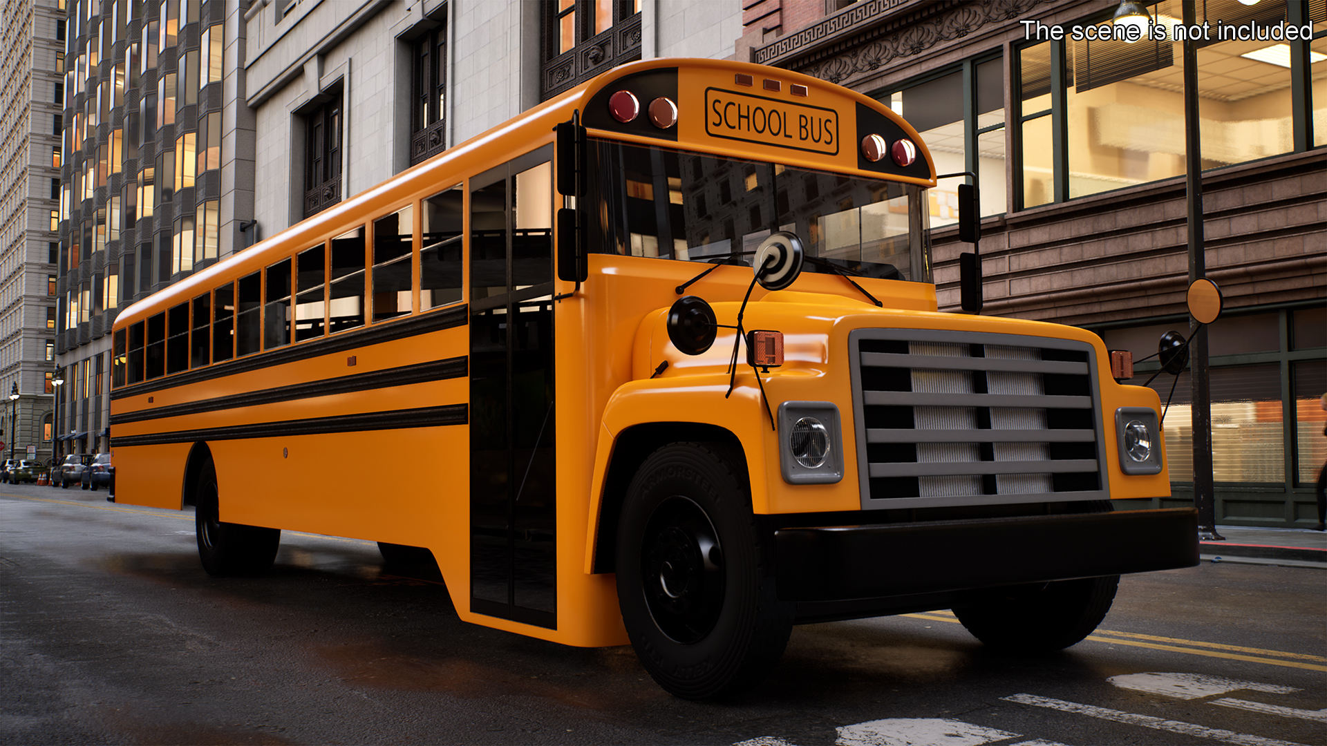 3D model Old School Bus Rigged for Maya