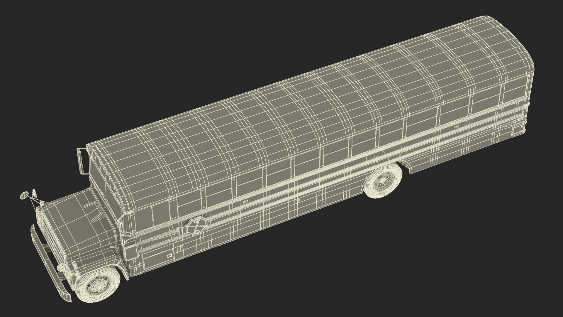 3D model Old School Bus Rigged for Maya