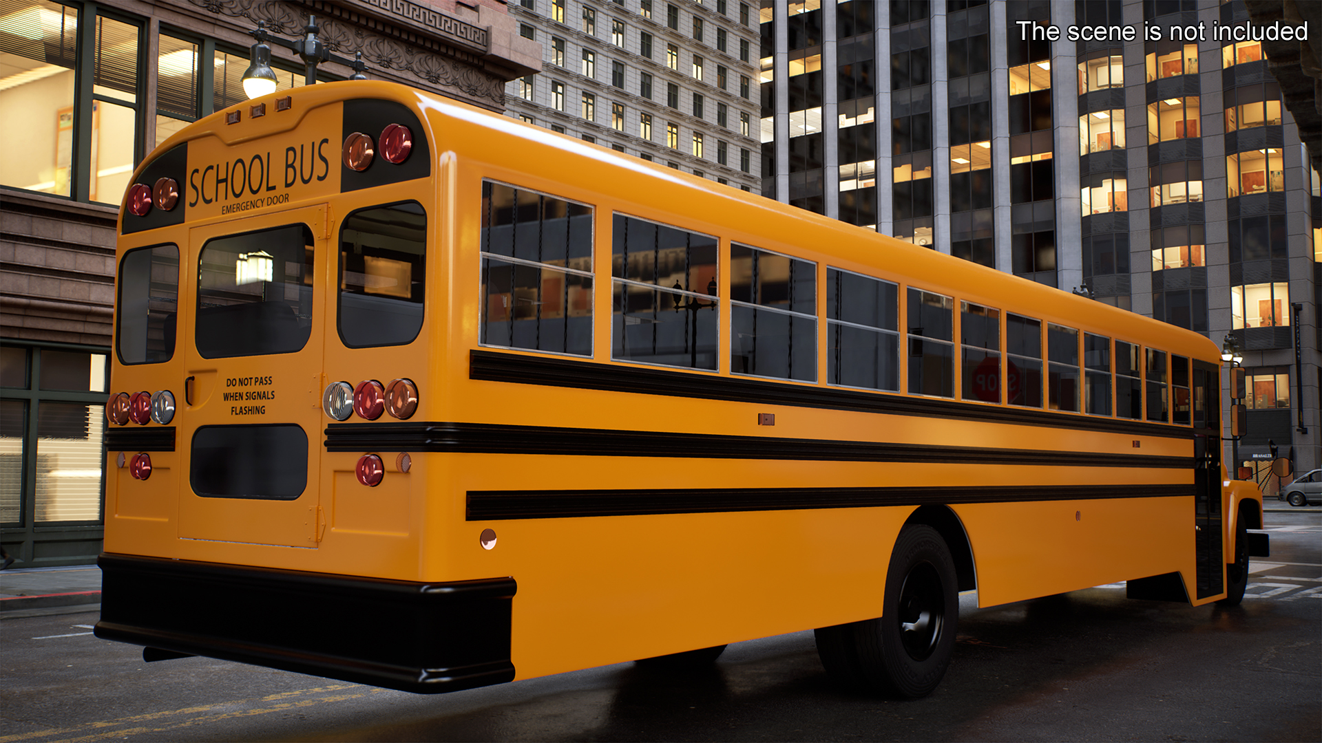 3D model Old School Bus Rigged for Maya