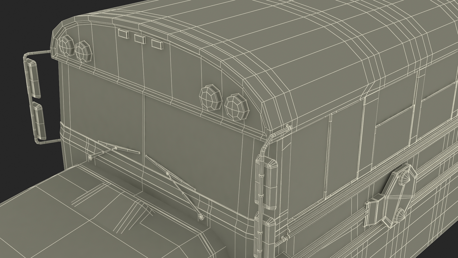 3D model Old School Bus Rigged for Maya