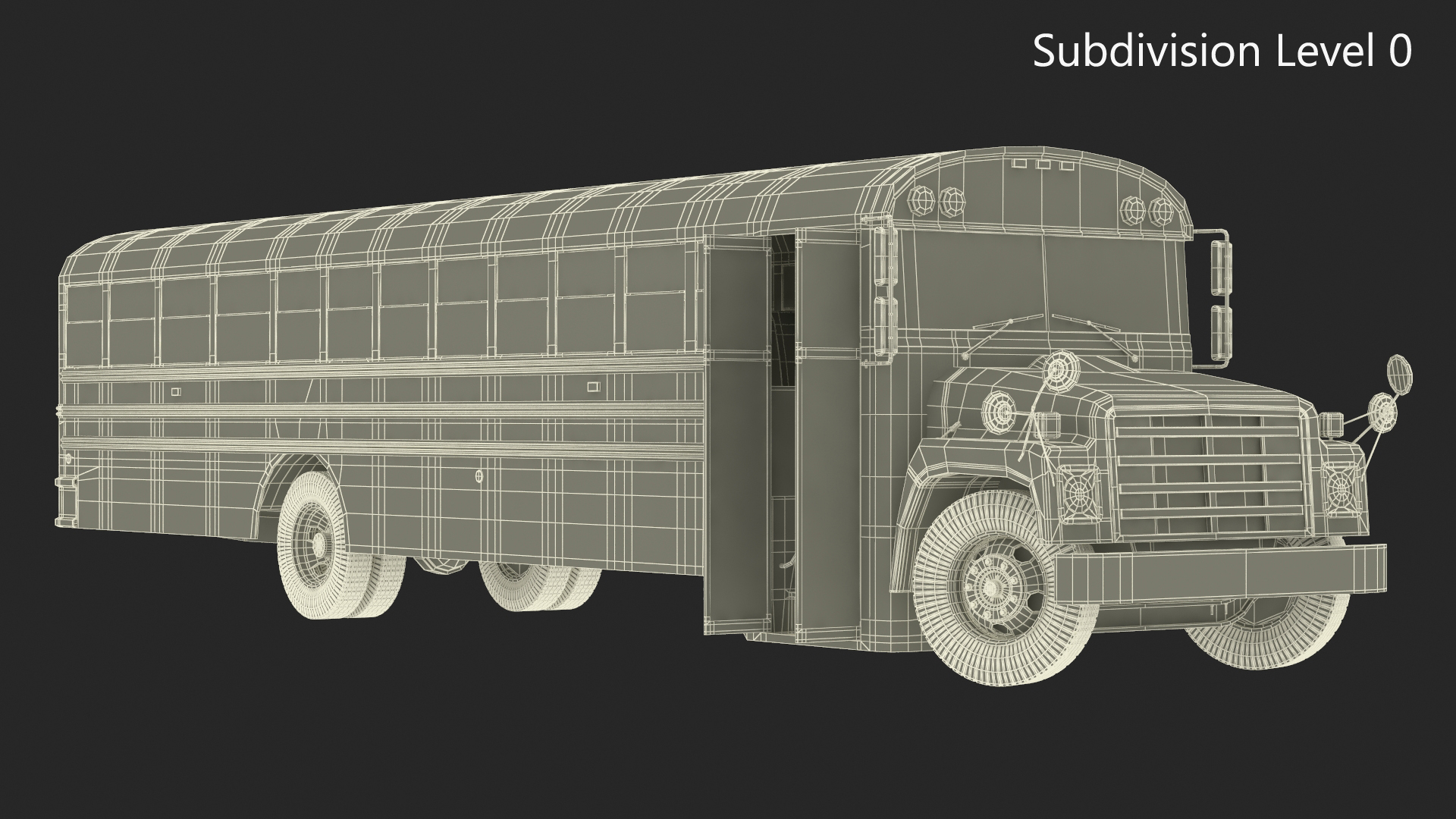 3D model Old School Bus Rigged for Maya